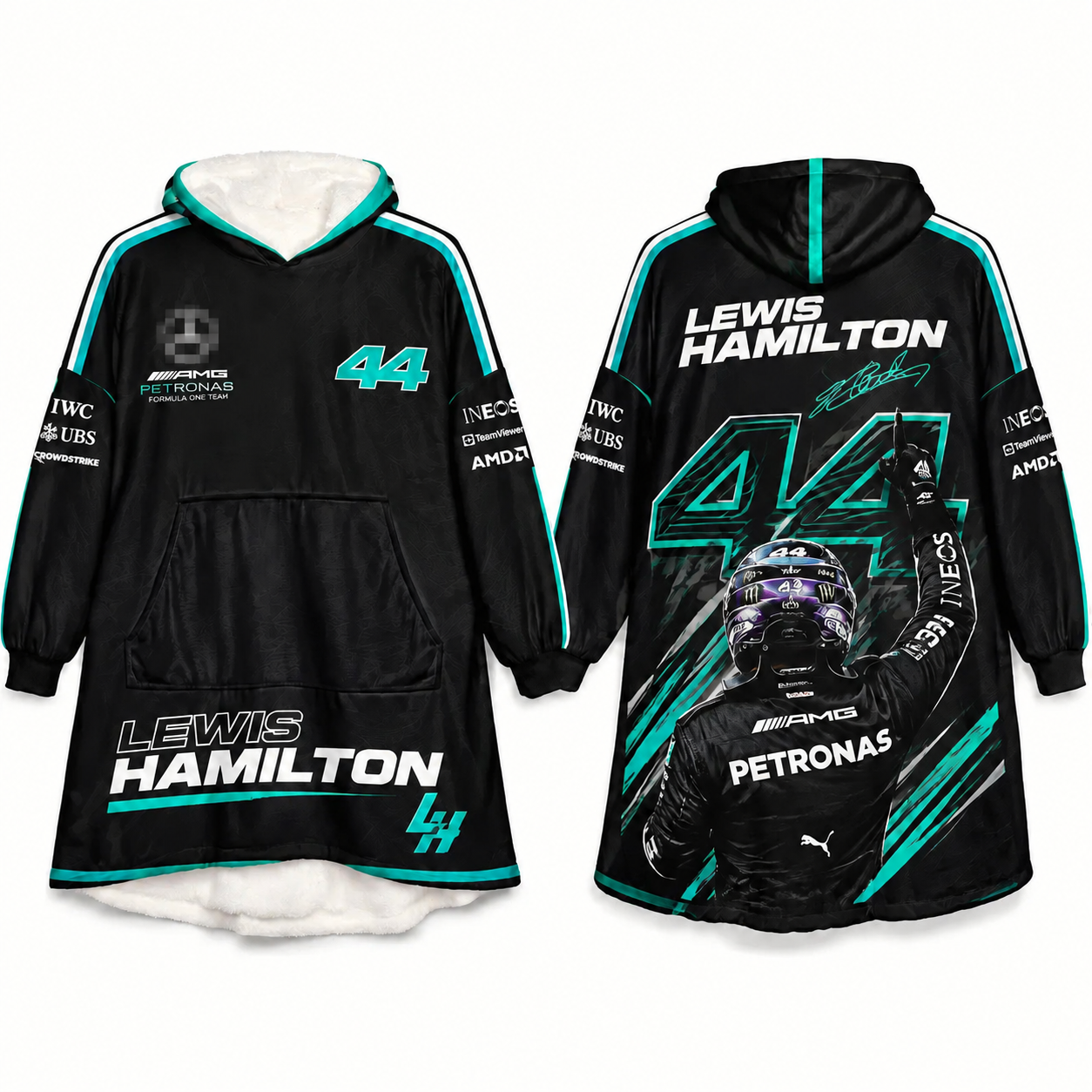 Race Fan Inspired Oversized Hoodie Blanket, All Over Print Wearable Throw Blanket, Multi Racing Graphic Designs, Gift for f1 Lovers