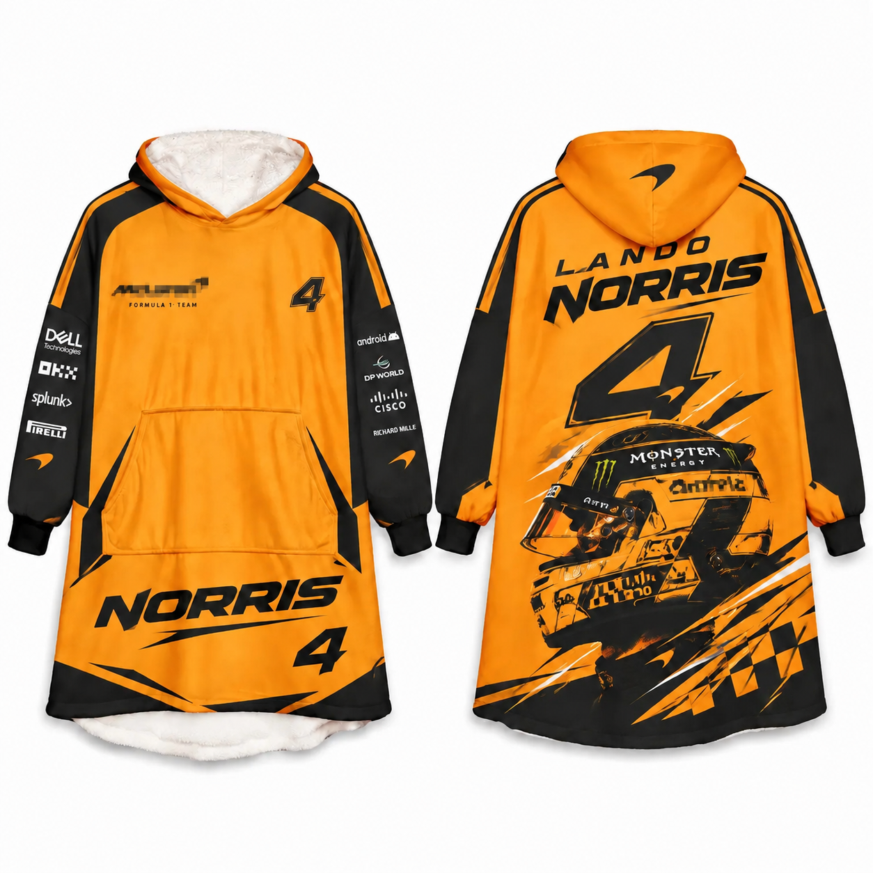 Race Fan Inspired Oversized Hoodie Blanket, All Over Print Wearable Throw Blanket, Multi Racing Graphic Designs, Gift for f1 Lovers