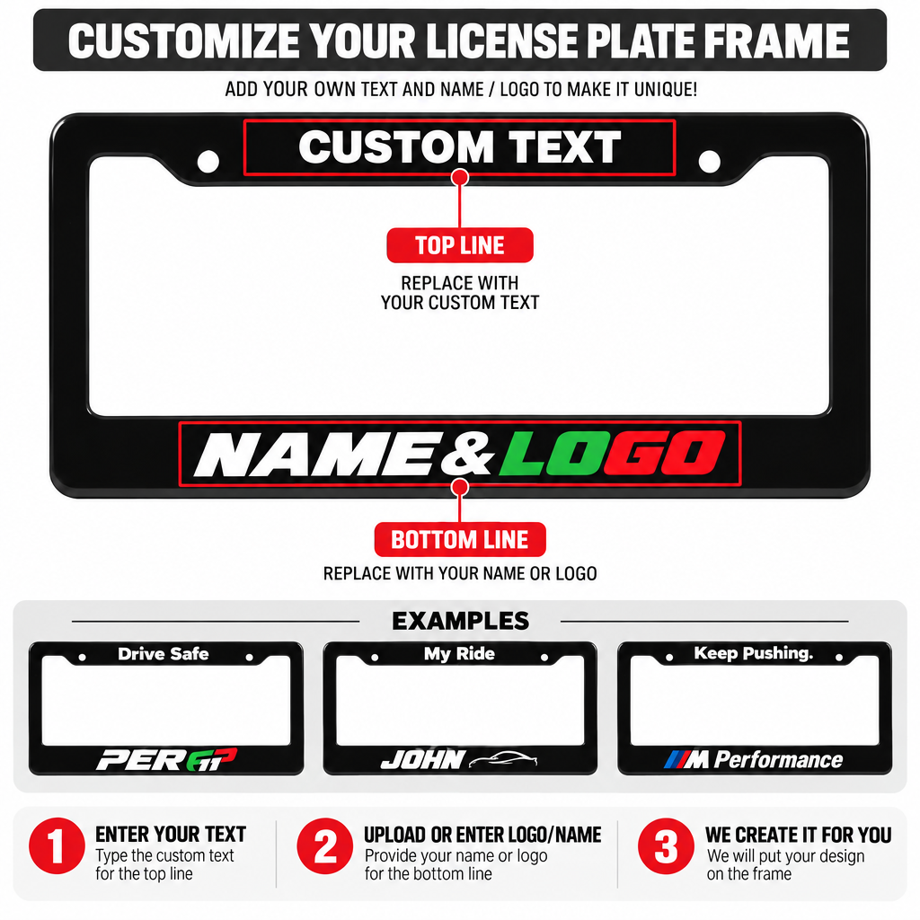Grand Prix Motorsport License Plate Frames, Multiple Driver Designs