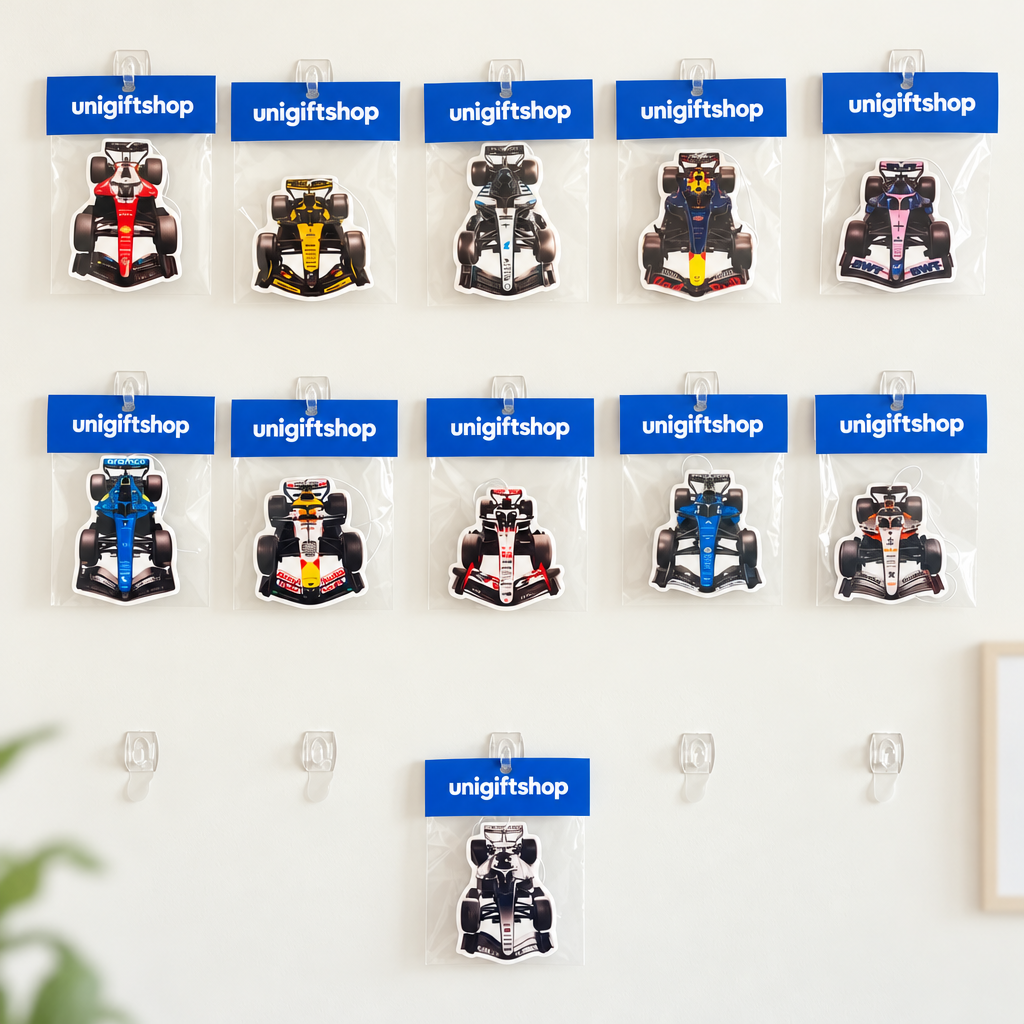 Motorsport Racing Car Hanging Air Freshener, Grand Prix Race Car Shaped Paper Scent Card, Gift for Racing Motorsport Fans