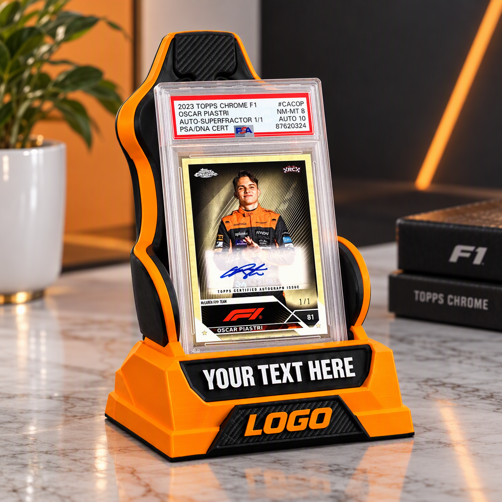 Formula 1 Racing Seat Style Card Display Stand, Compatible with Standard PSA Graded Slabs & Racing Trading Cards