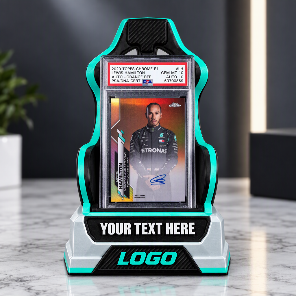 Formula 1 Racing Seat Style Card Display Stand, Compatible with Standard PSA Graded Slabs & Racing Trading Cards