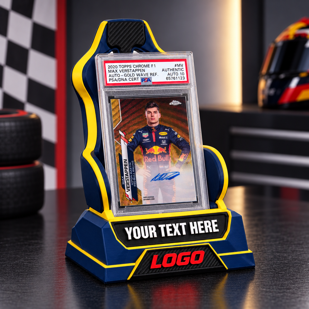 Formula 1 Racing Seat Style Card Display Stand, Compatible with Standard PSA Graded Slabs & Racing Trading Cards