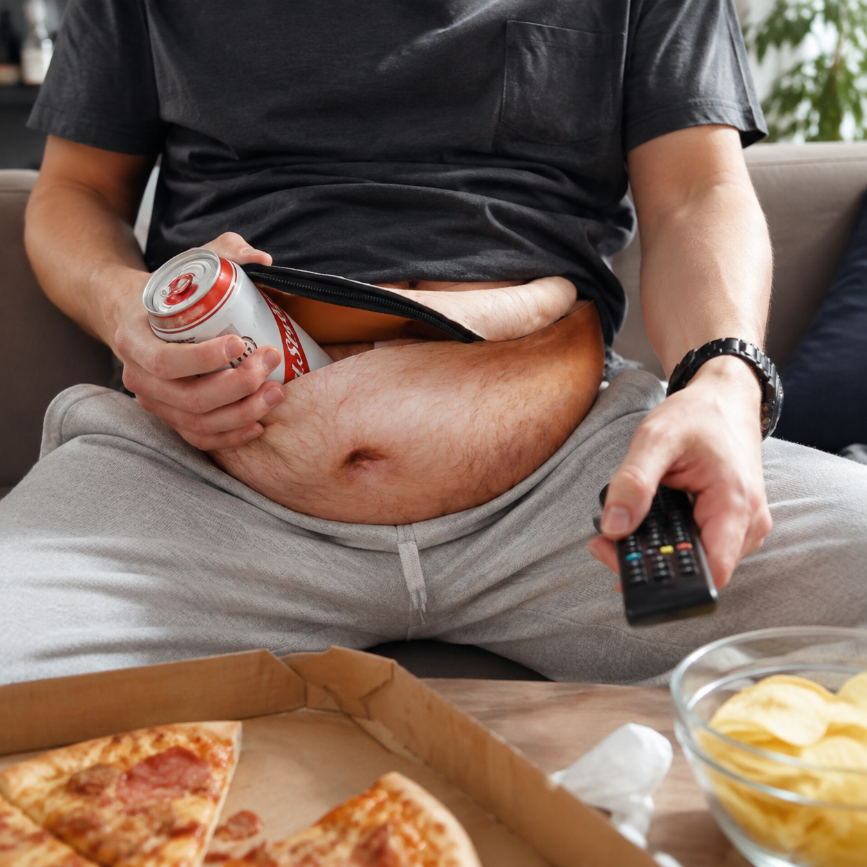 Funny Dad Belly Fanny Pack, Realistic Human‑Skin PU Waist Bag, Novelty Beer Belly Sling Bag with Laser Print, Gift for Party Prank