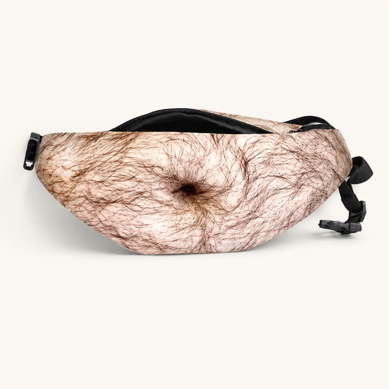 Funny Dad Belly Fanny Pack, Realistic Human‑Skin PU Waist Bag, Novelty Beer Belly Sling Bag with Laser Print, Gift for Party Prank