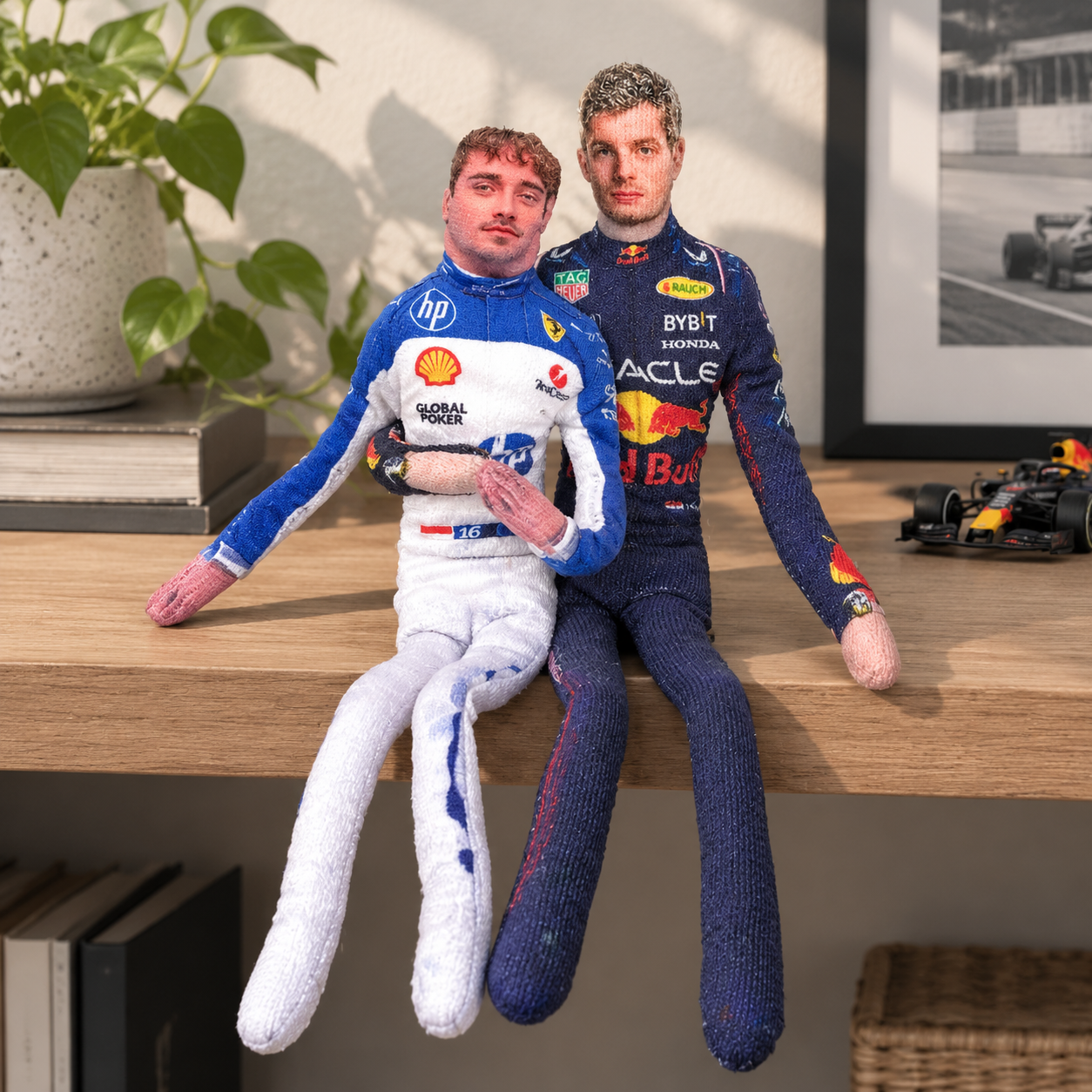 Formula 1 Racer Printed Fabric Plush Doll, Collectible Stuffed Toy, Fun Home Display Collectible Souvenir for F1 Enthusiasts