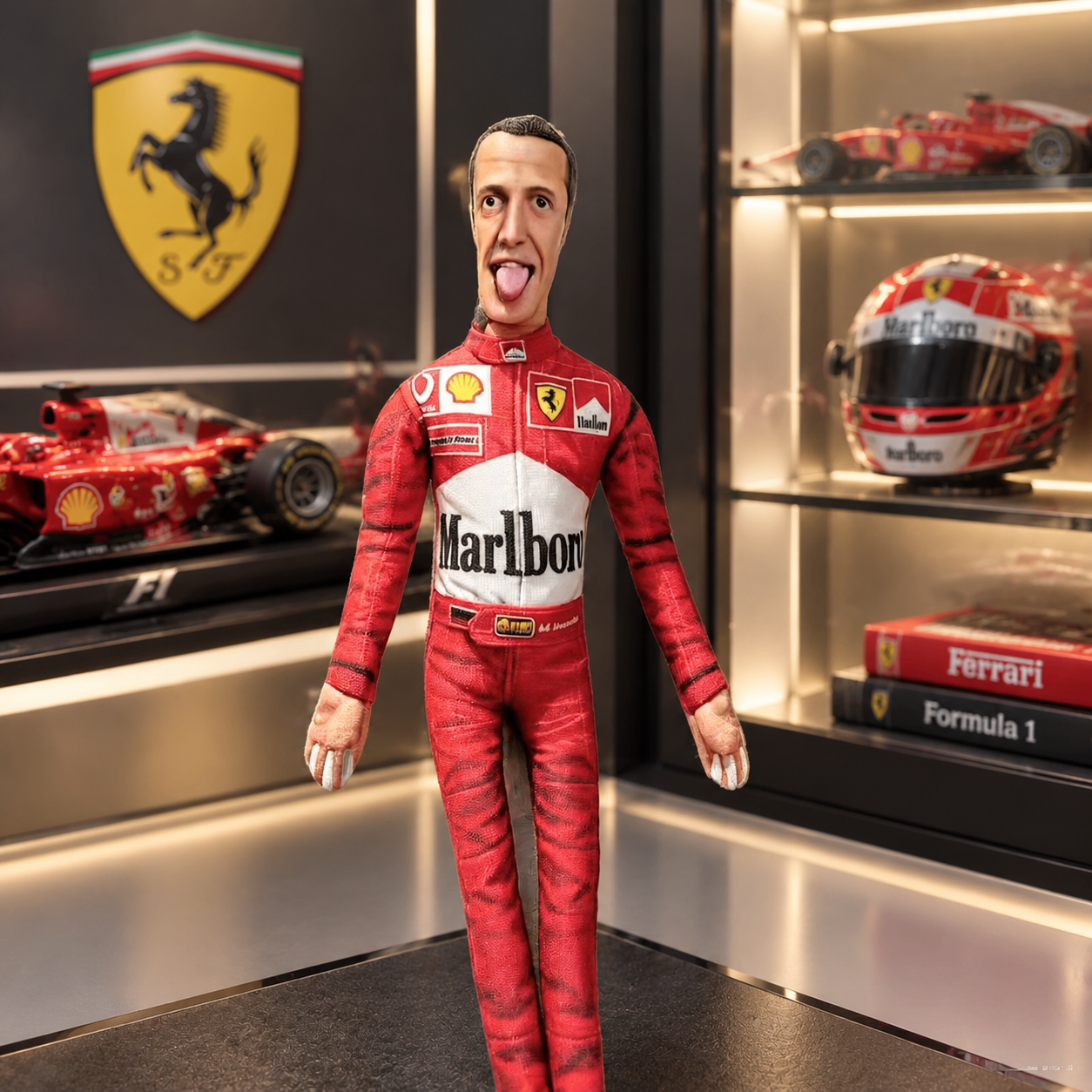 Formula 1 Racer Printed Fabric Plush Doll, Collectible Stuffed Toy, Fun Home Display Collectible Souvenir for F1 Enthusiasts
