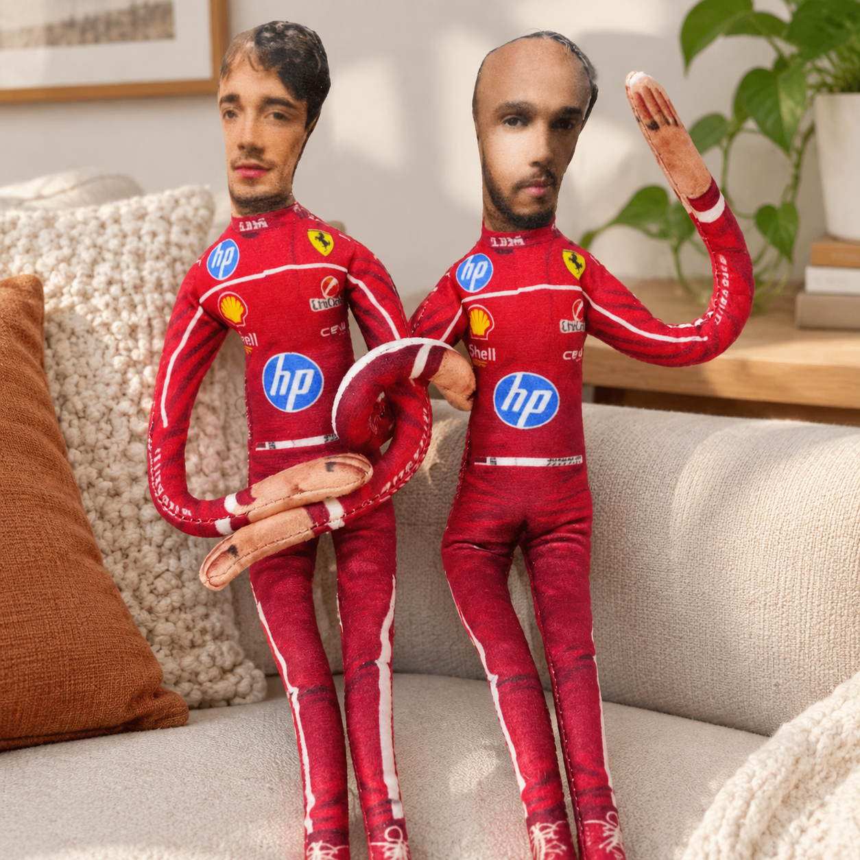 Formula 1 Racer Printed Fabric Plush Doll, Collectible Stuffed Toy, Fun Home Display Collectible Souvenir for F1 Enthusiasts