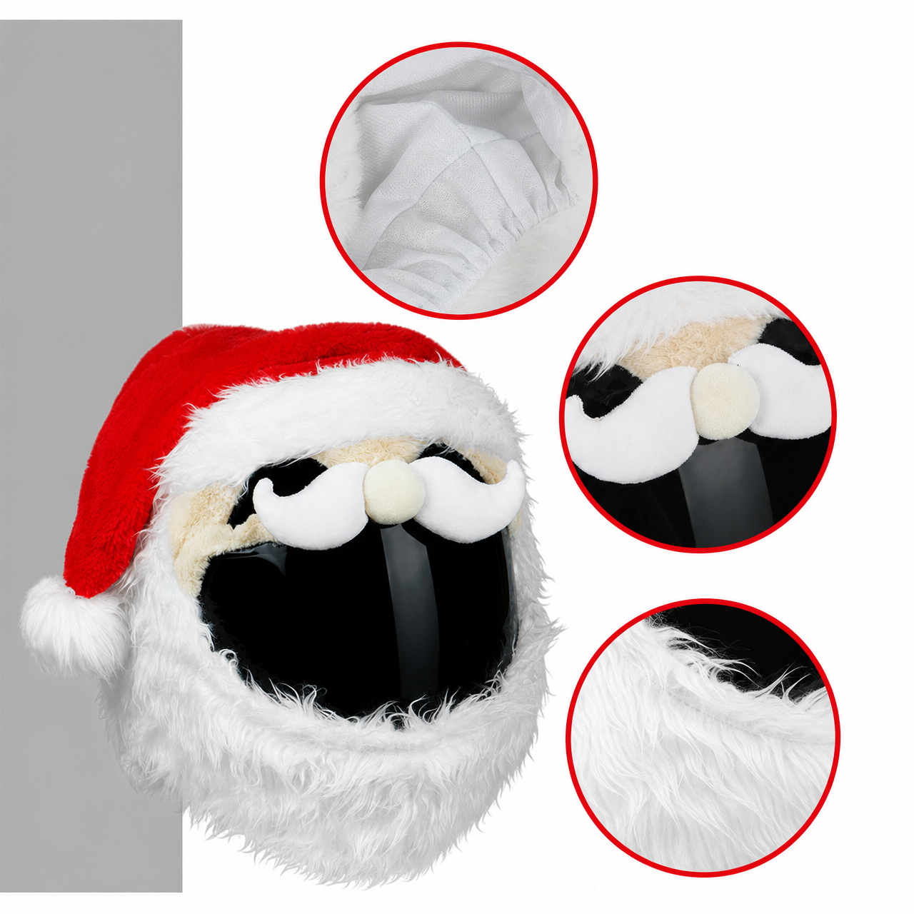 Christmas Santa Biker Helmet Cover, Festive Plush Helmet Protector, Santa Hat Helmet Skin, Holiday Gift for Motorcycle Riders