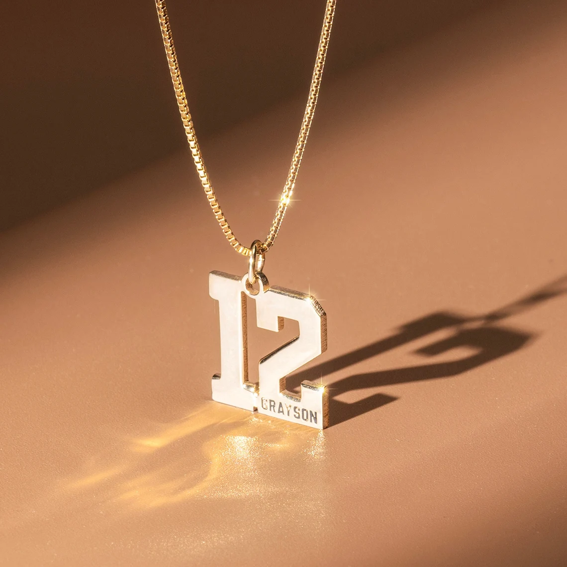 Personalized Number Necklace with Name Number Baseball Necklace Custom Basketball Number in Box Chain Sport Jewelry Gift For Kid