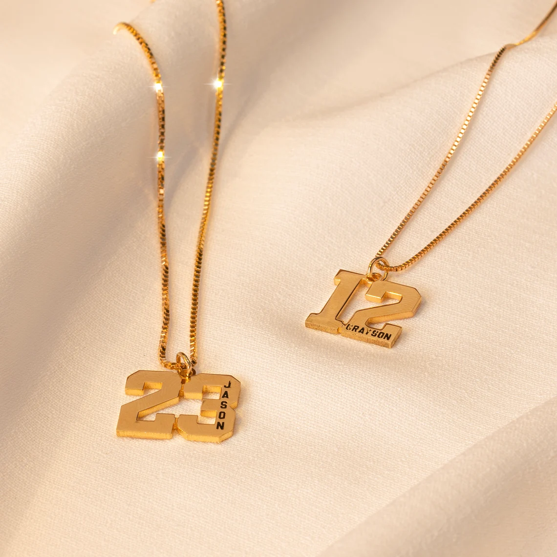 Personalized Number Necklace with Name Number Baseball Necklace Custom Basketball Number in Box Chain Sport Jewelry Gift For Kid
