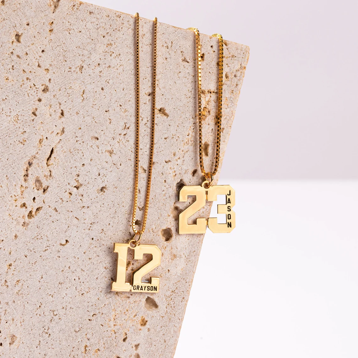 Personalized Number Necklace with Name Number Baseball Necklace Custom Basketball Number in Box Chain Sport Jewelry Gift For Kid