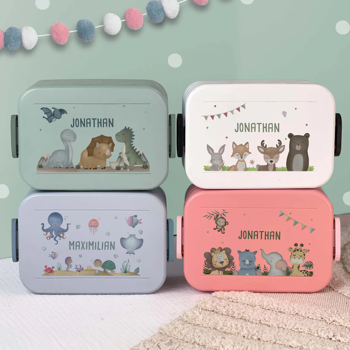 Personalized Mepal Lunchbox Animal World Lunchbox for Girls and Boys Personalized Birthday Gift School Enrollment Gift for kids