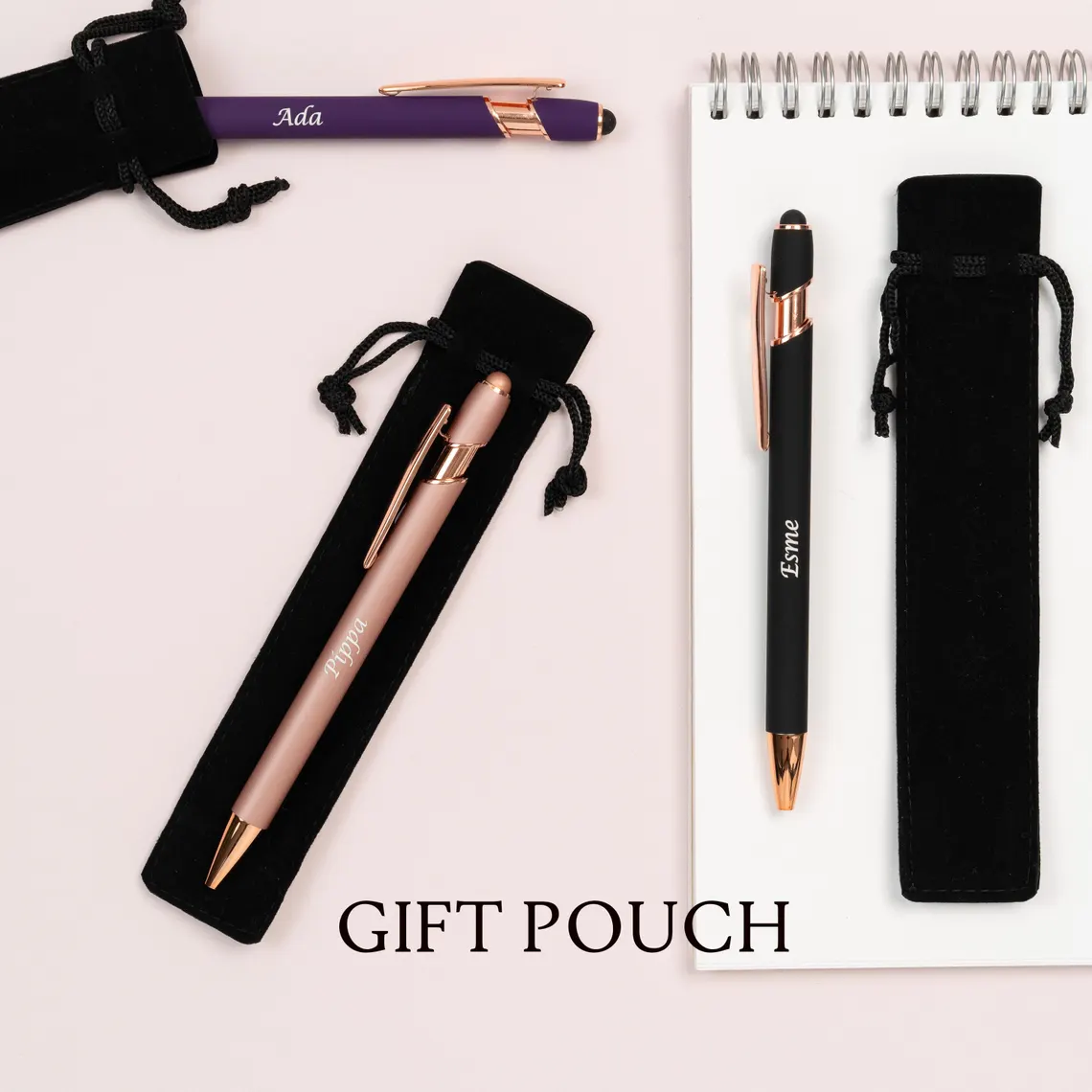 Personalized Rose Gold Pen Engraved pens for Teachers and students work Colleague stocking filler friends and family custom gift