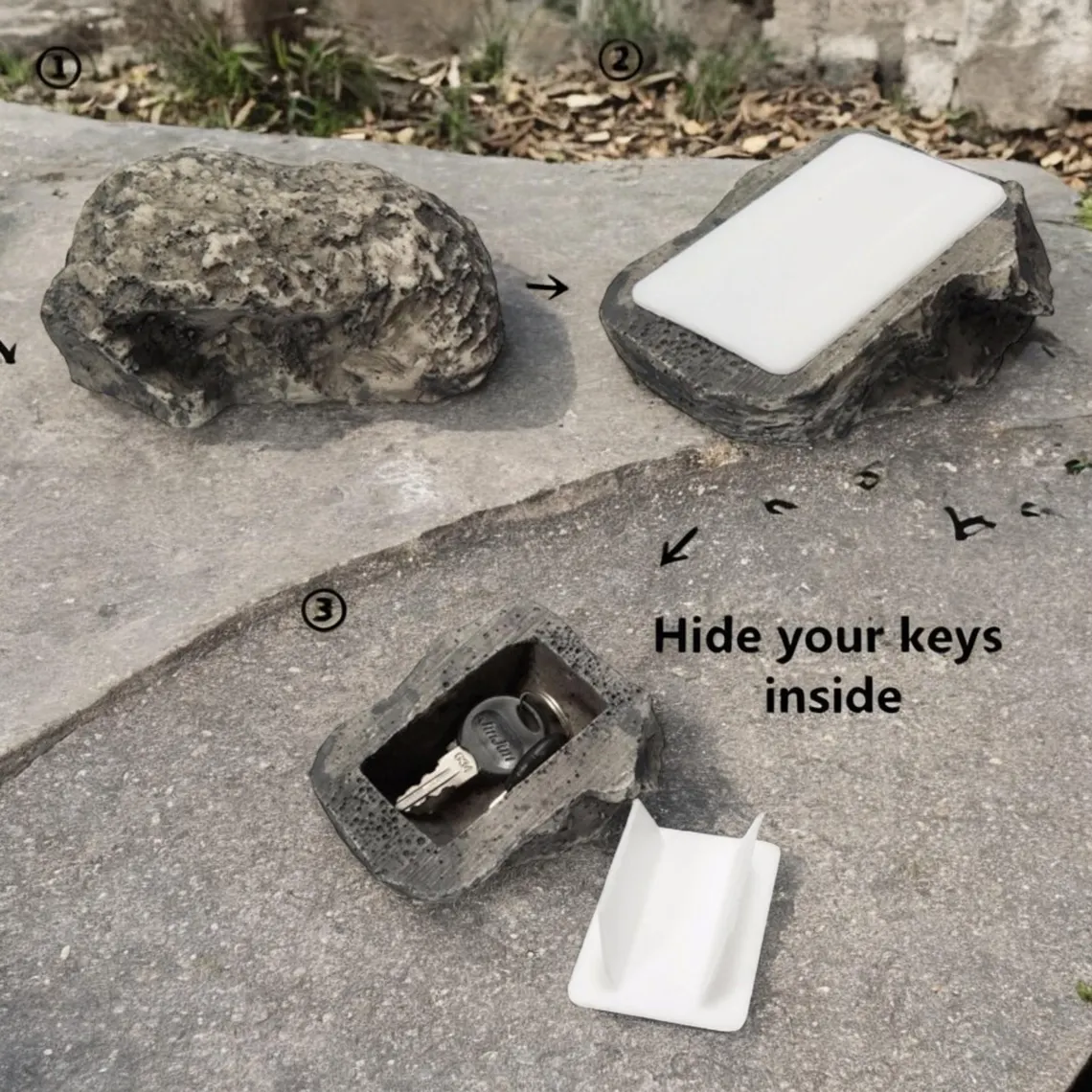 Key Storage Box Rock Fake Rock Simulate Stone Key Case for Home Garden Yard Outdoor Decor, Hider Decoration Safe Holder Stone