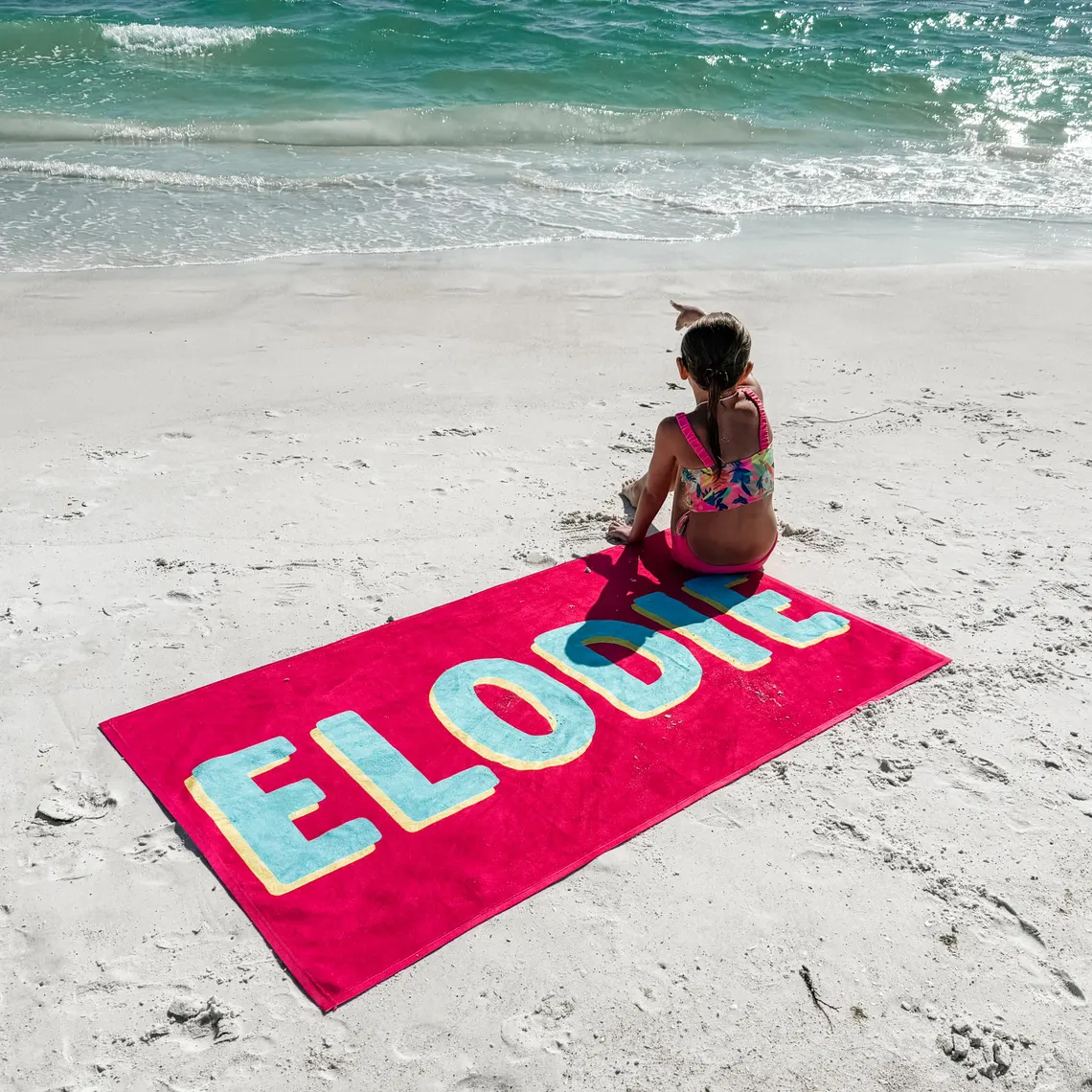 Personalized Kids Name Towel with Name Gift for Kids Colored Kids Towel Custom Beach Towel Gift For Girls Or Boys