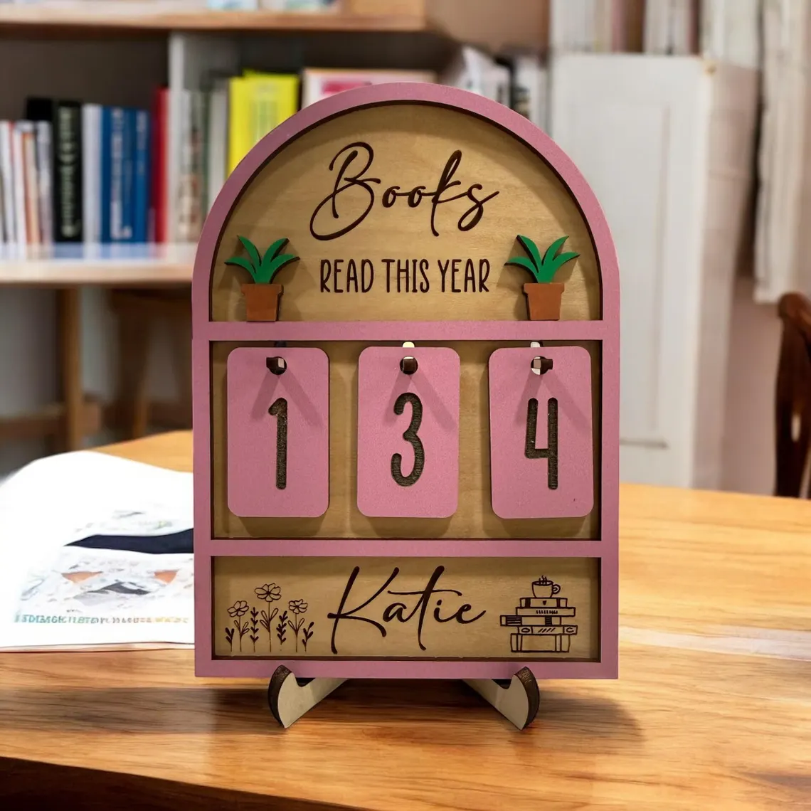 Personalized Books I Read This Year Counter Custom Books Read Tracker  Book Lovers Gift  Bookshelf Decor Book Ends Gift for Readers