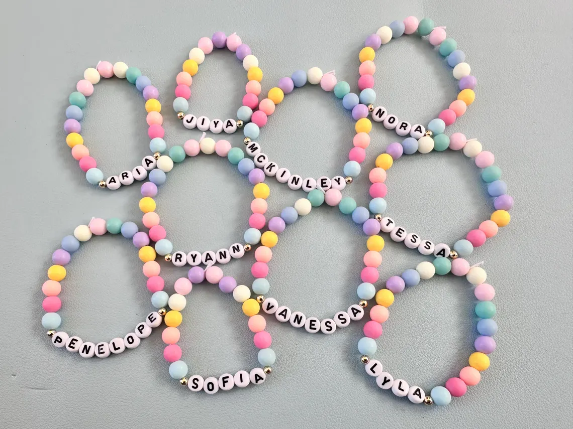 Personalized Name Bracelet DIY Friendship Bracelet Kit Birthday Party Favor Custom Letter Bracelets  Make Your Own Friendship Bracelets gift for boy and girl 