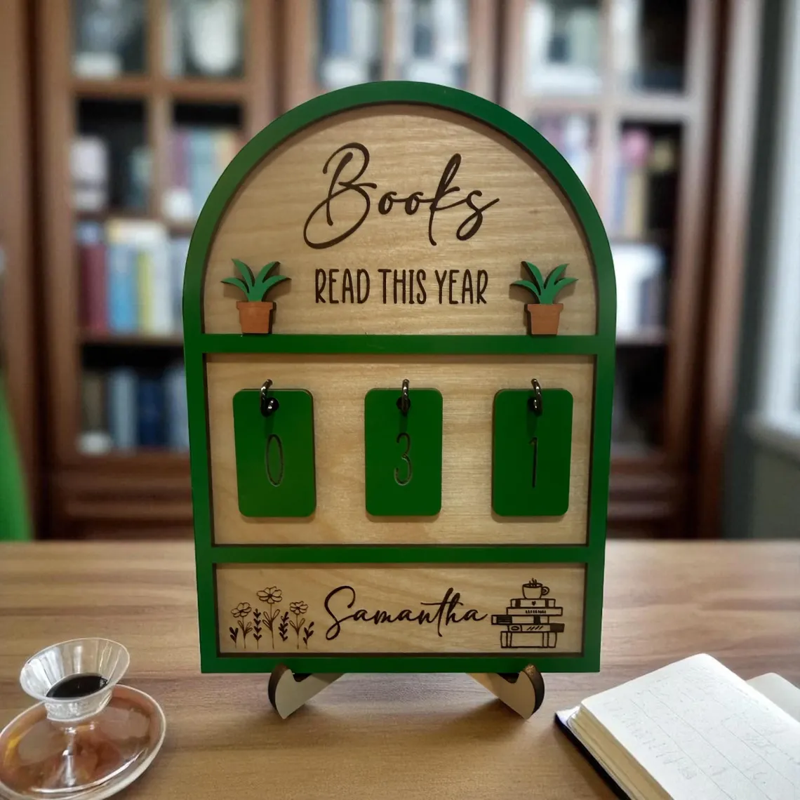 Personalized Books I Read This Year Counter Custom Books Read Tracker  Book Lovers Gift  Bookshelf Decor Book Ends Gift for Readers