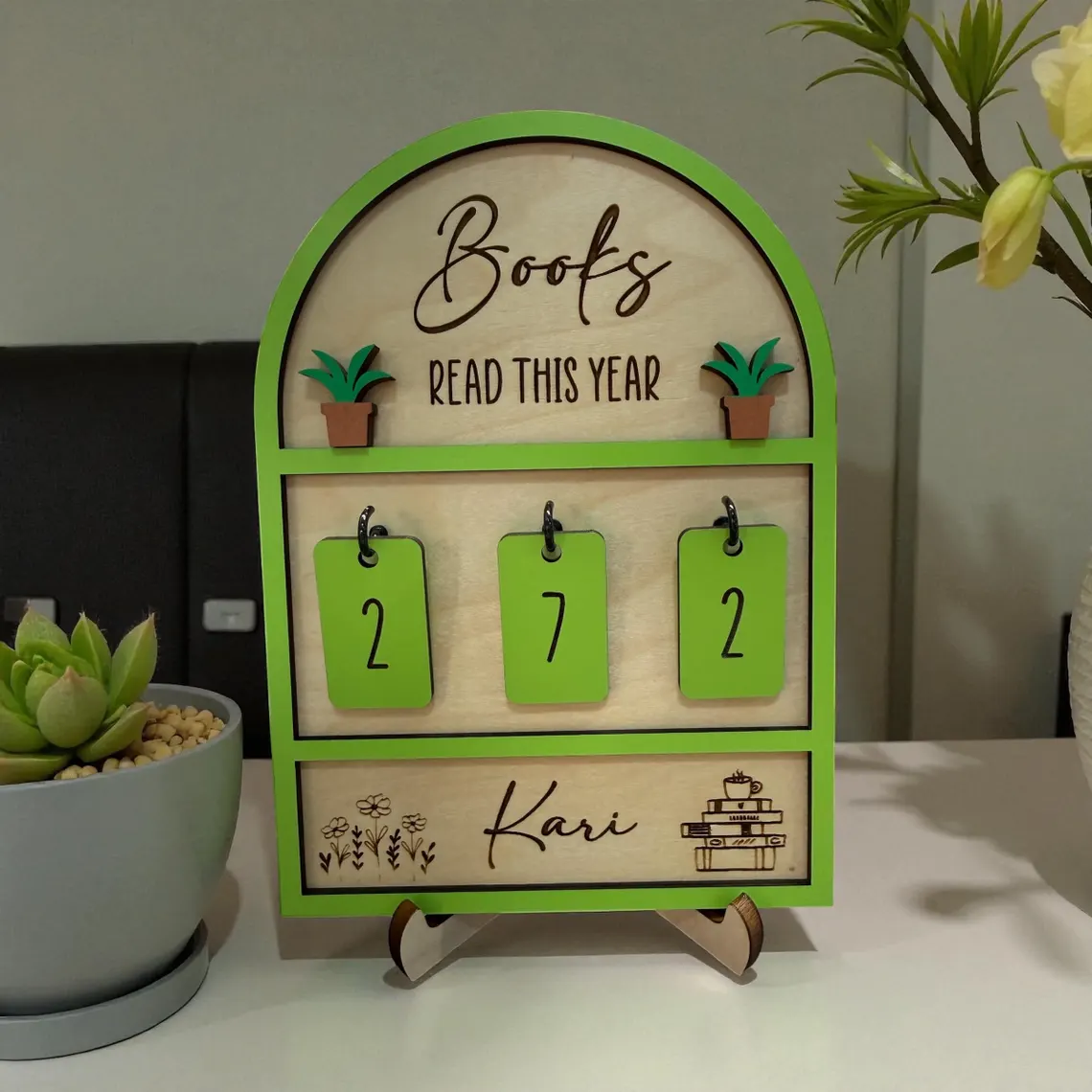 Personalized Books I Read This Year Counter Custom Books Read Tracker  Book Lovers Gift  Bookshelf Decor Book Ends Gift for Readers