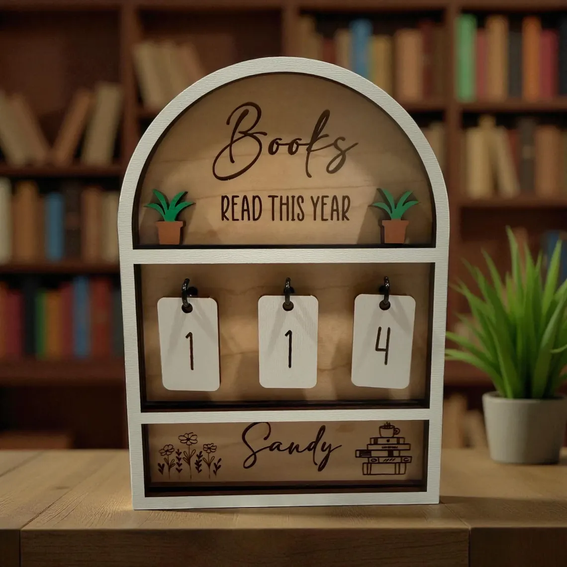 Personalized Books I Read This Year Counter Custom Books Read Tracker  Book Lovers Gift  Bookshelf Decor Book Ends Gift for Readers