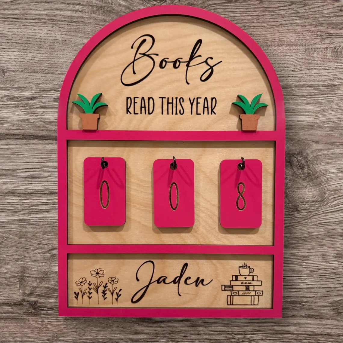 Personalized Books I Read This Year Counter Custom Books Read Tracker  Book Lovers Gift  Bookshelf Decor Book Ends Gift for Readers
