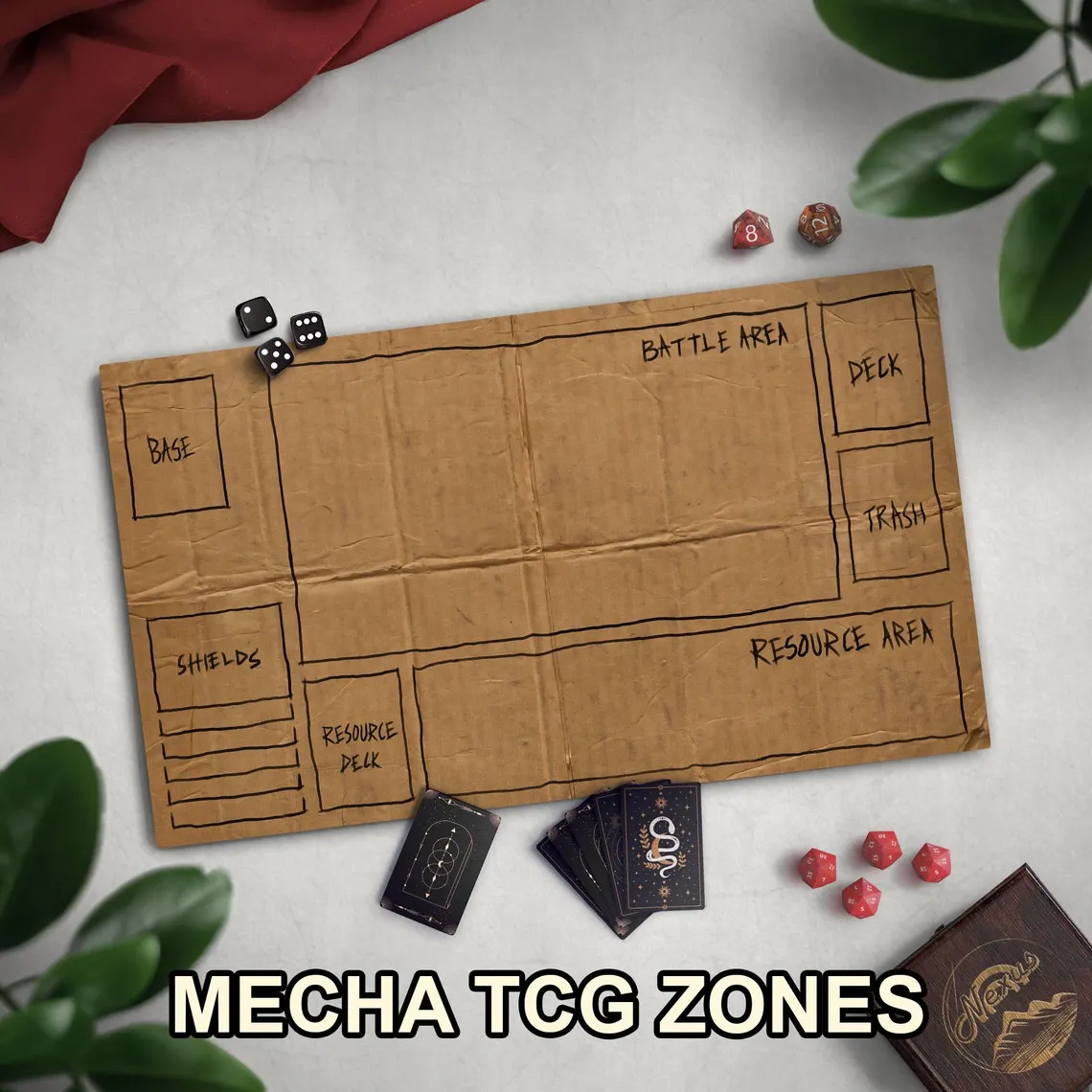 Homeless Man's TCG Playmat, Funny Play Mat With Optional Zones, 14" x 24" Neoprene Game Mat, Cardboard Design, Multiple TCG Zones Available