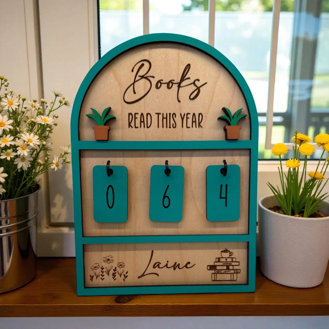 Personalized Books I Read This Year Counter Custom Books Read Tracker  Book Lovers Gift  Bookshelf Decor Book Ends Gift for Readers