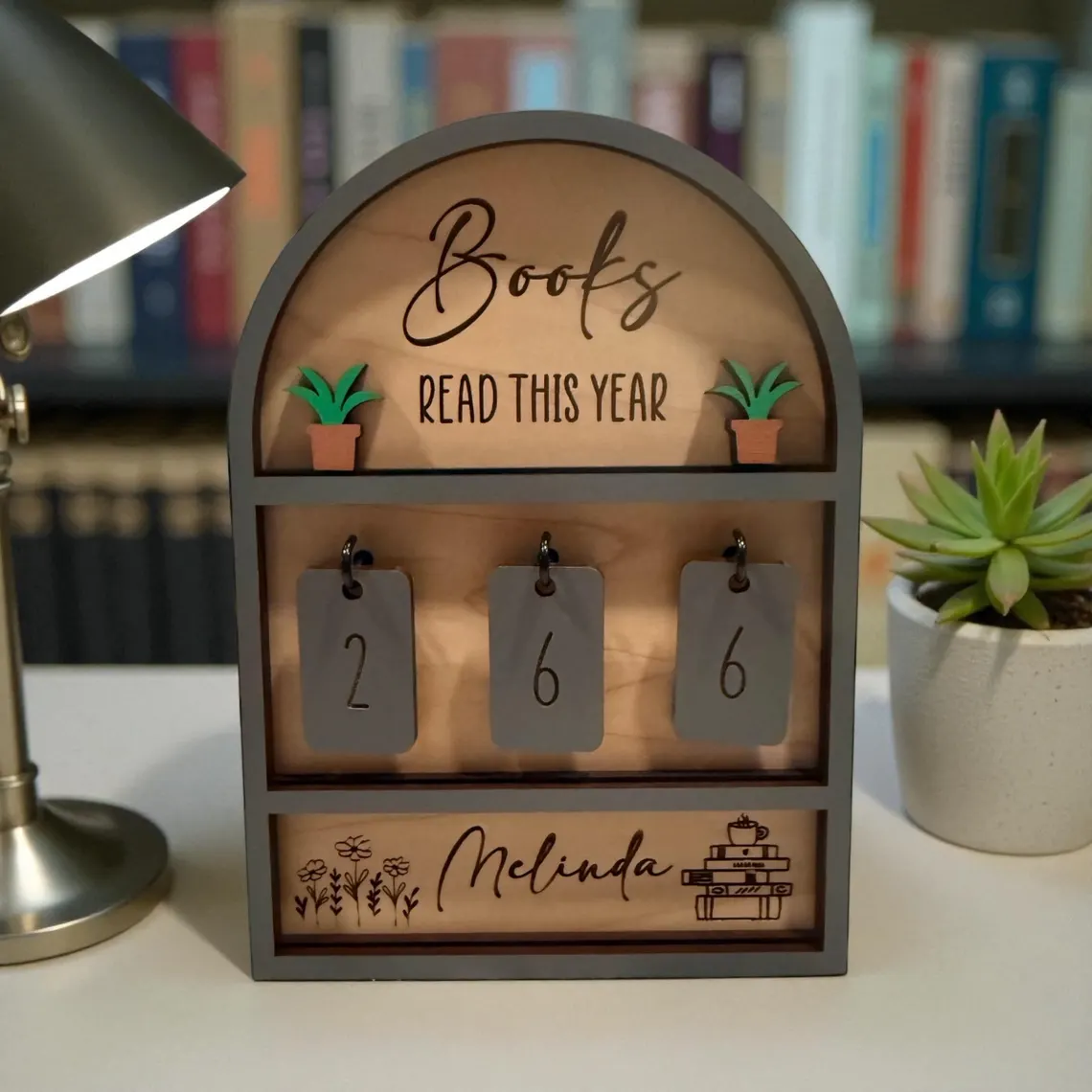 Personalized Books I Read This Year Counter Custom Books Read Tracker  Book Lovers Gift  Bookshelf Decor Book Ends Gift for Readers