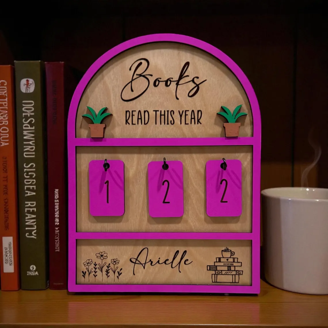 Personalized Books I Read This Year Counter Custom Books Read Tracker  Book Lovers Gift  Bookshelf Decor Book Ends Gift for Readers