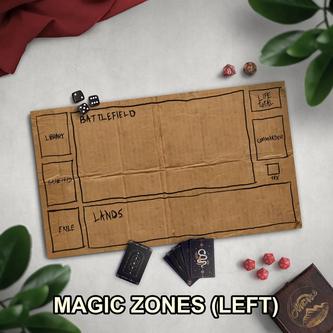 Homeless Man's TCG Playmat, Funny Play Mat With Optional Zones, 14" x 24" Neoprene Game Mat, Cardboard Design, Multiple TCG Zones Available