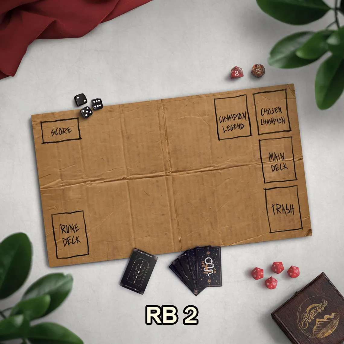 Homeless Man's TCG Playmat, Funny Play Mat With Optional Zones, 14" x 24" Neoprene Game Mat, Cardboard Design, Multiple TCG Zones Available