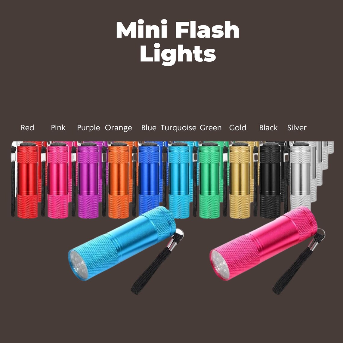 Personalized Mini LED Flashlight Custom Engraved Keychain Flashlight Wrist Strap Light Camping Gift for kids Him Dad Men 
