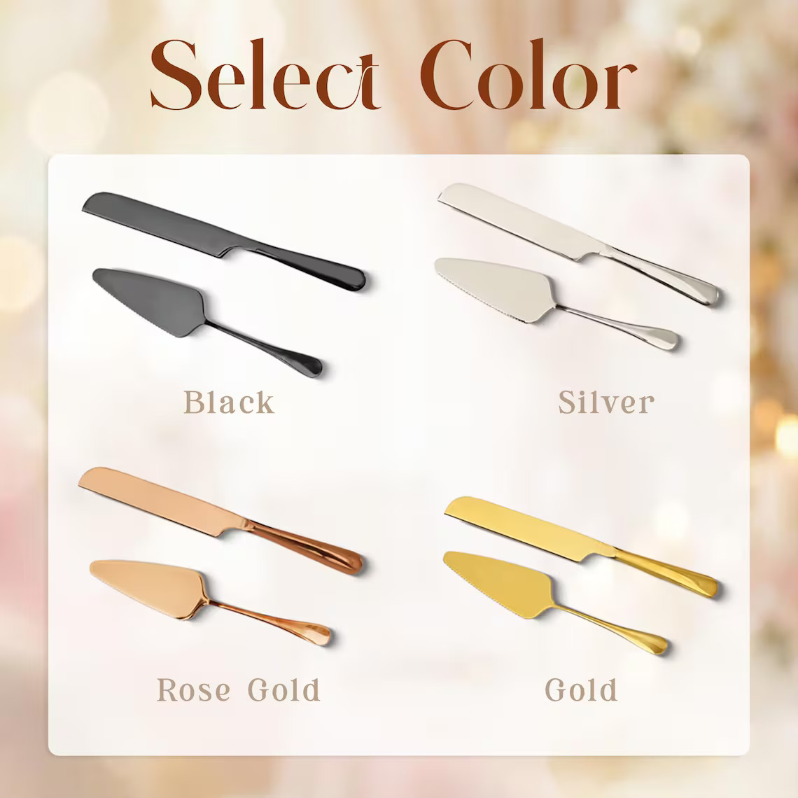 Personalized Wedding Cake Knife and Server Set Engraved Cake Cutting Utensils Perfect for Weddings Anniversaries Engagements