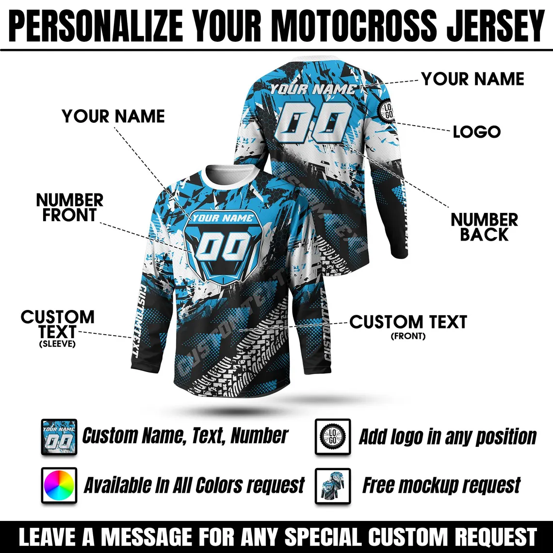 Custom Motorsport Racing Long Sleeve Jersey, Personalized Name Number Off-Road Racing Shirt, Grand Prix Racing Top for Men