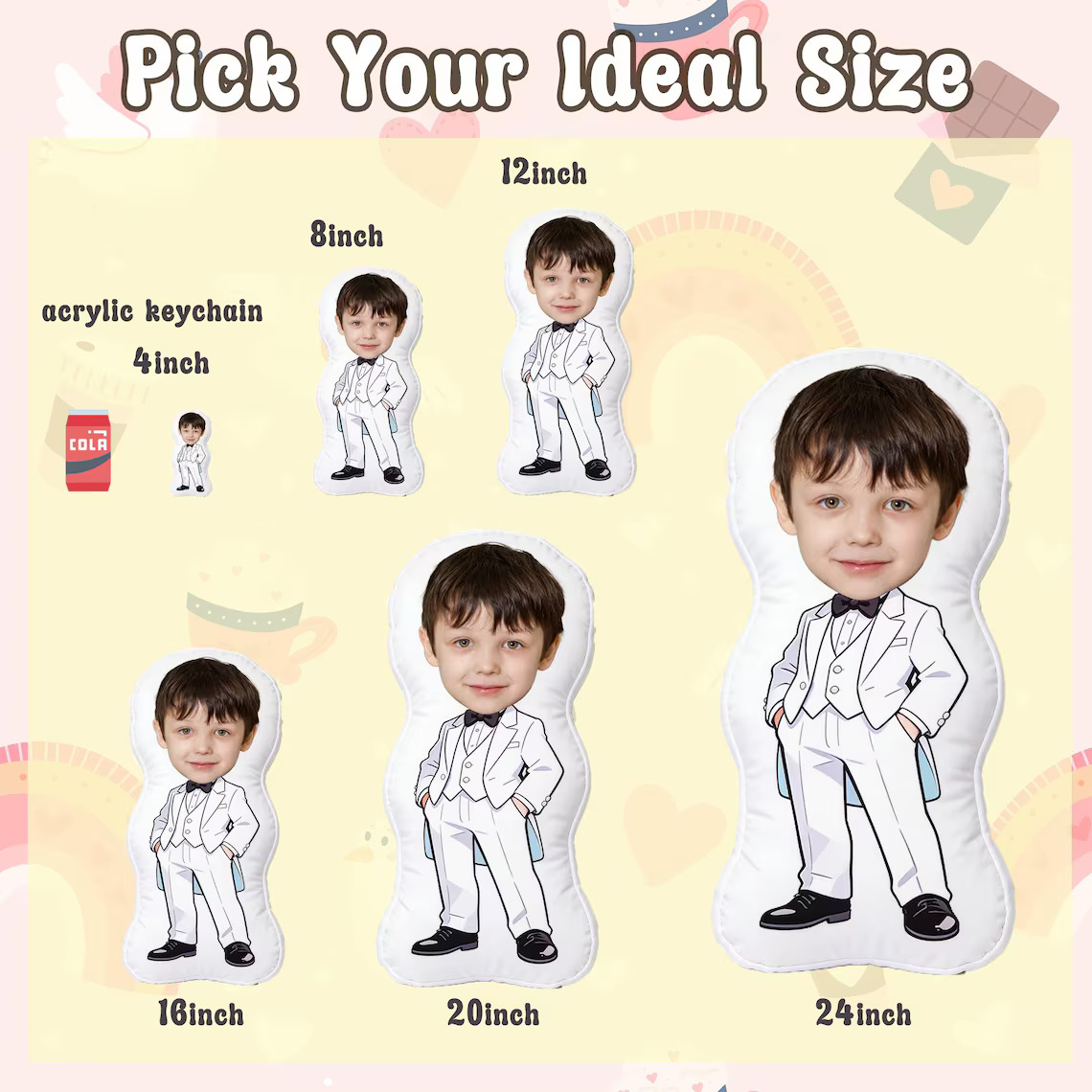 Personalized Couple Doll Cushion Cartoon Photo Pillow Funny Bride Groom Gift Unique Wedding Keepsake Face Pillow