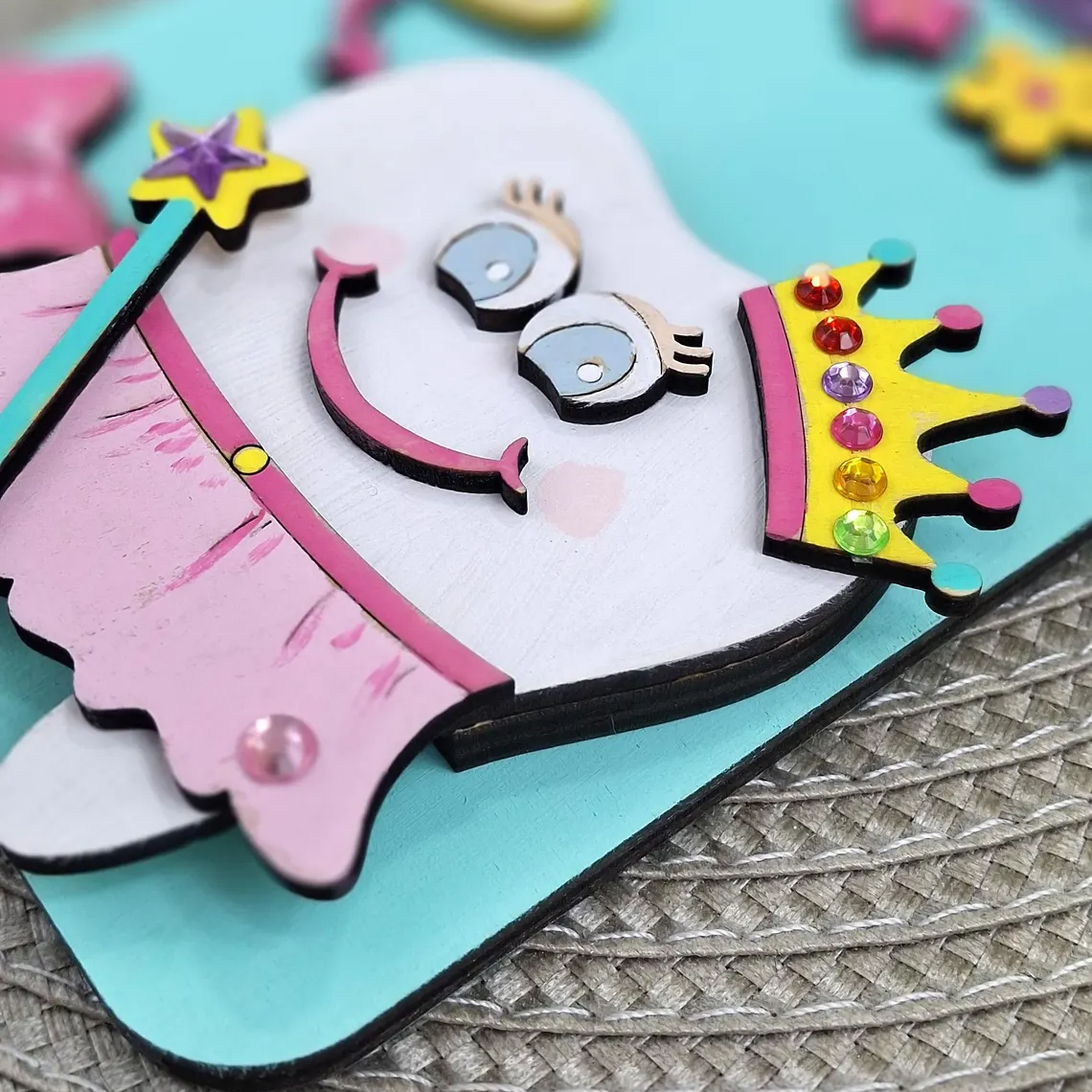 Personalized Tooth Fairy Door Hanger Custom Name Tooth Holder with Jar and Money Slot Kids Tooth Fairy Gift for Boys and Girls Unisex and Reversible