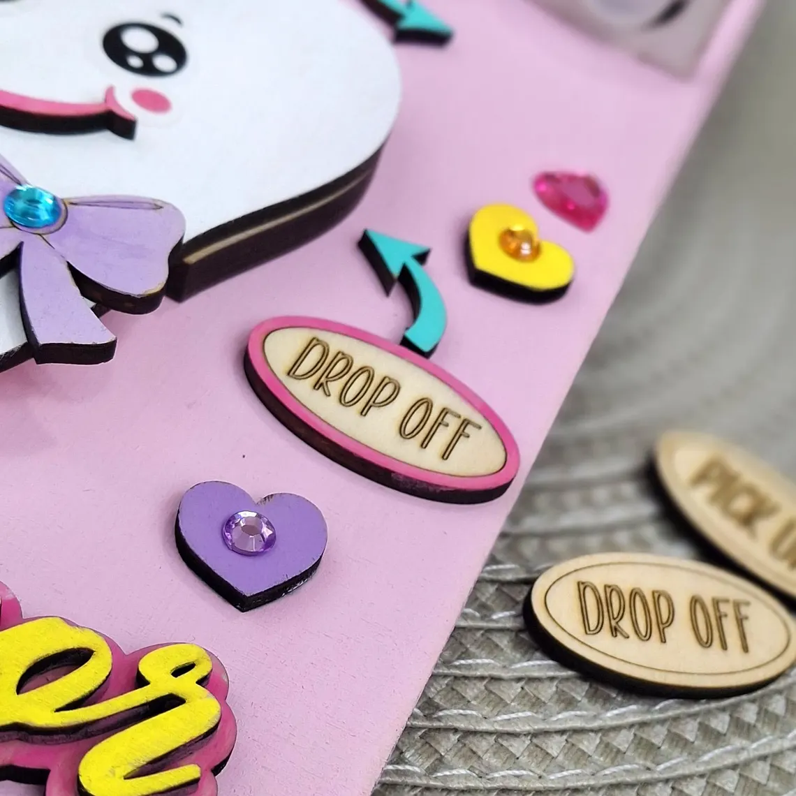 Personalized Tooth Fairy Door Hanger Custom Name Tooth Holder with Jar and Money Slot Kids Tooth Fairy Gift for Boys and Girls Unisex and Reversible