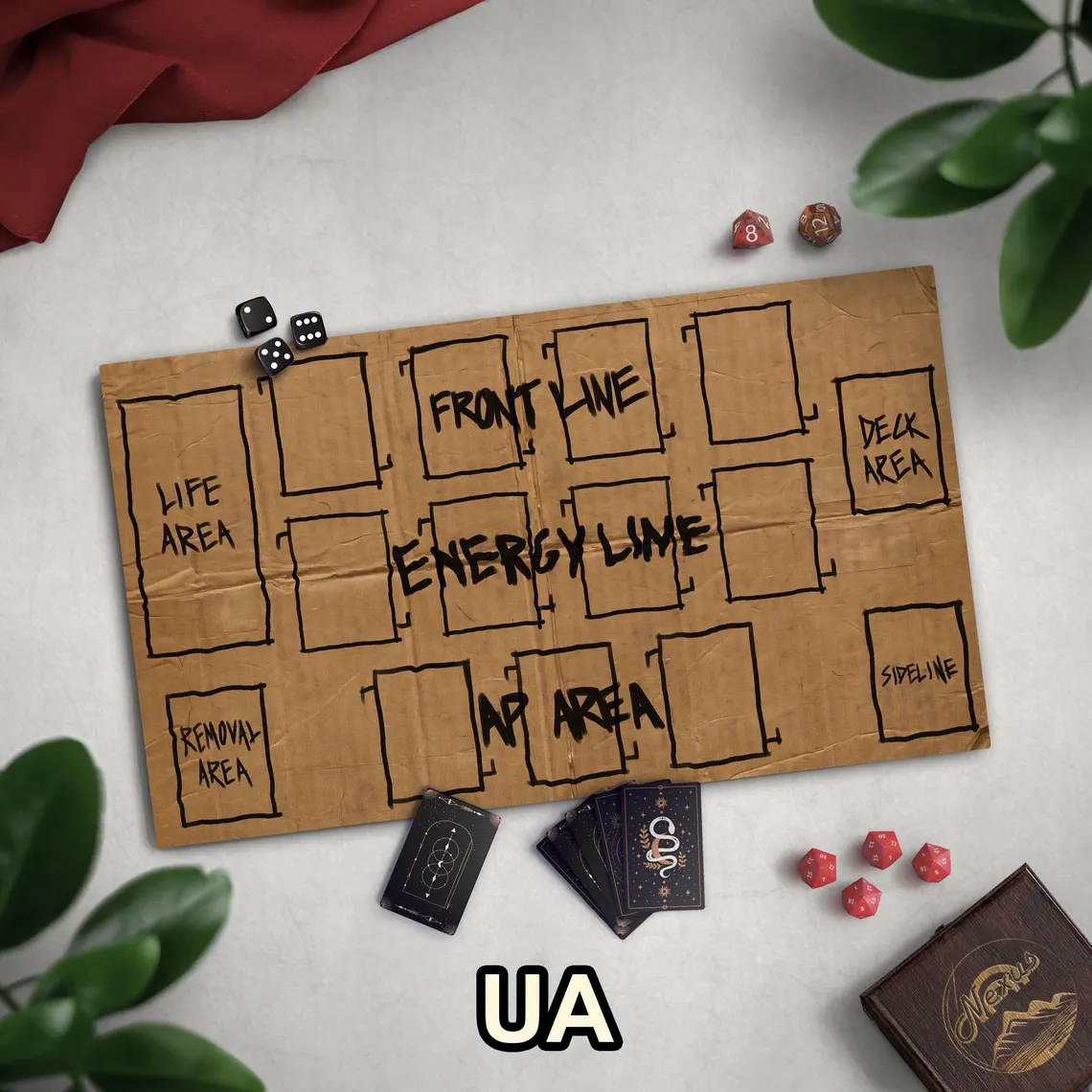 Homeless Man's TCG Playmat, Funny Play Mat With Optional Zones, 14" x 24" Neoprene Game Mat, Cardboard Design, Multiple TCG Zones Available