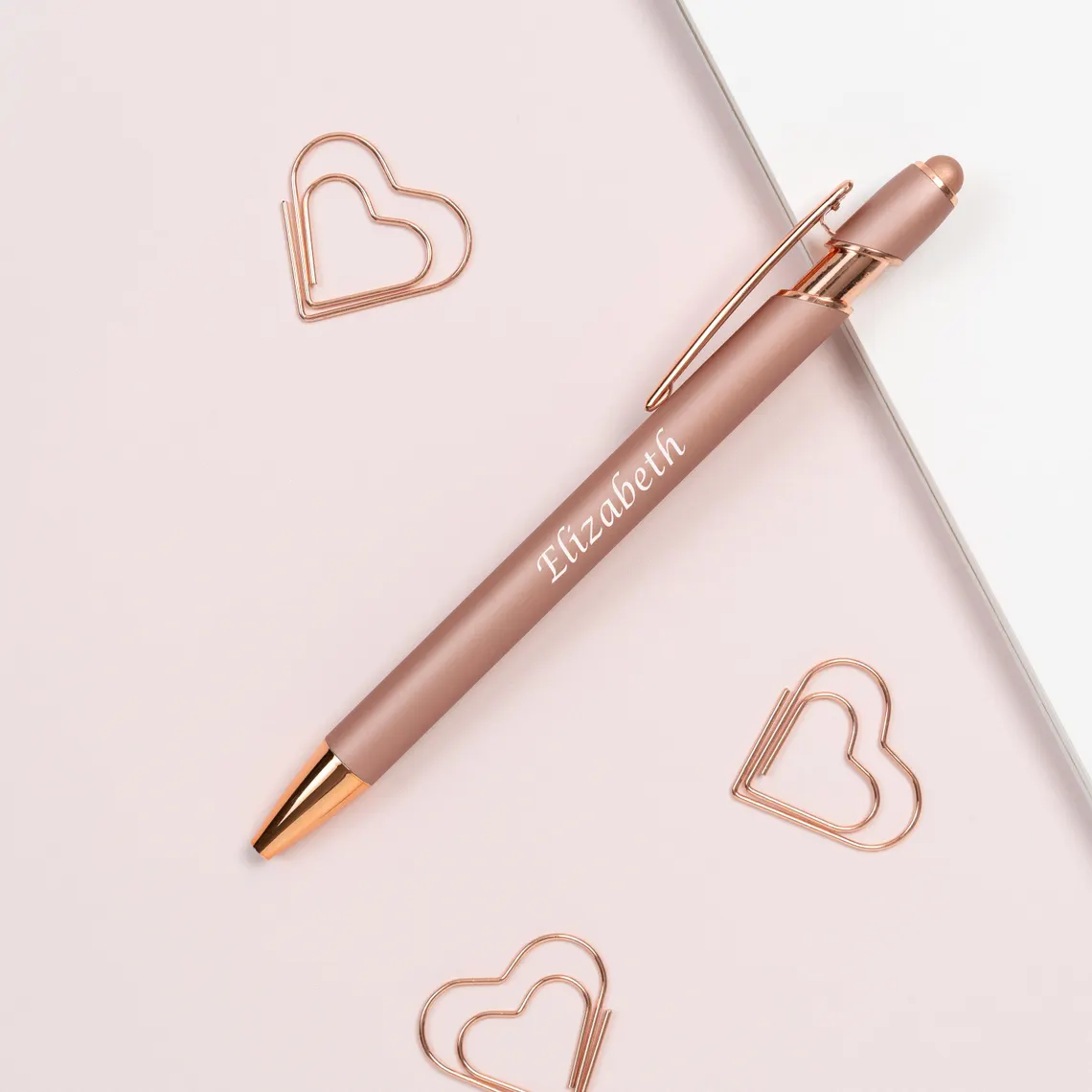 Personalized Rose Gold Pen Engraved pens for Teachers and students work Colleague stocking filler friends and family custom gift
