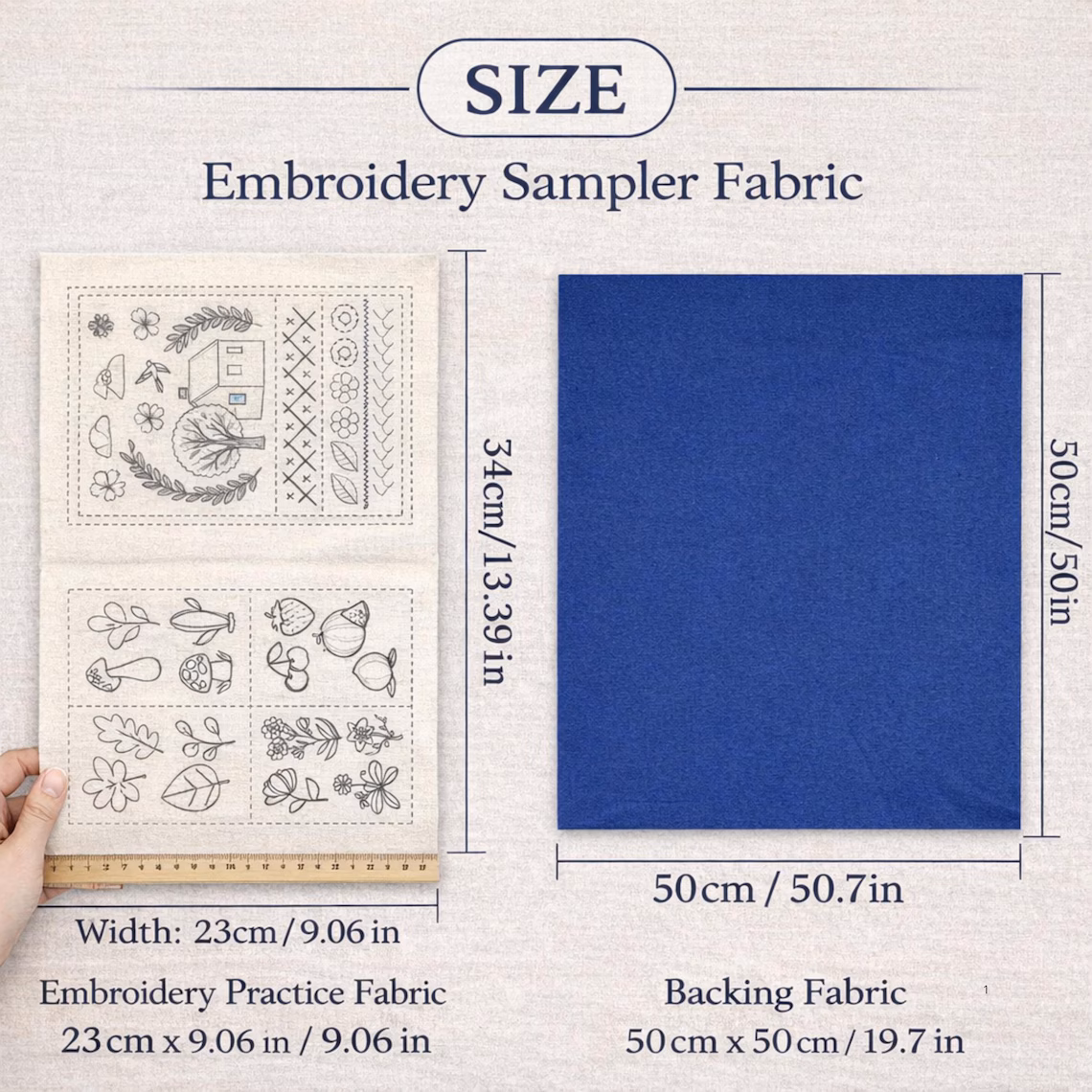 Beginner Embroidery Stitch Practice Book Complete Kit, DIY Hand Embroidery Starter Set, Backing Fabric & Embroidery Tools