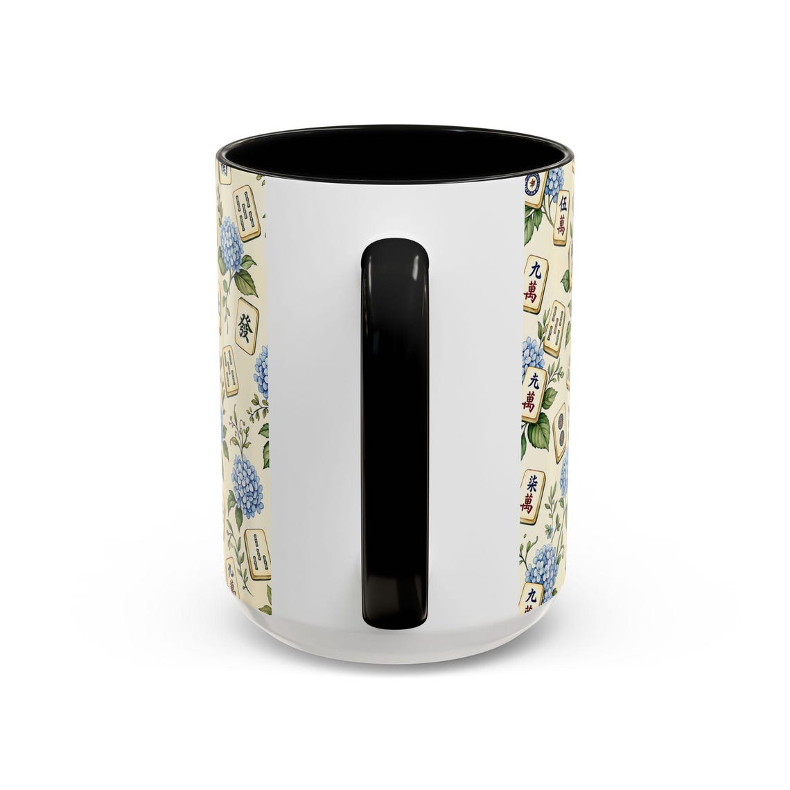 Hydrangea Mahjong Tiles Mug Accent Coffee Mug