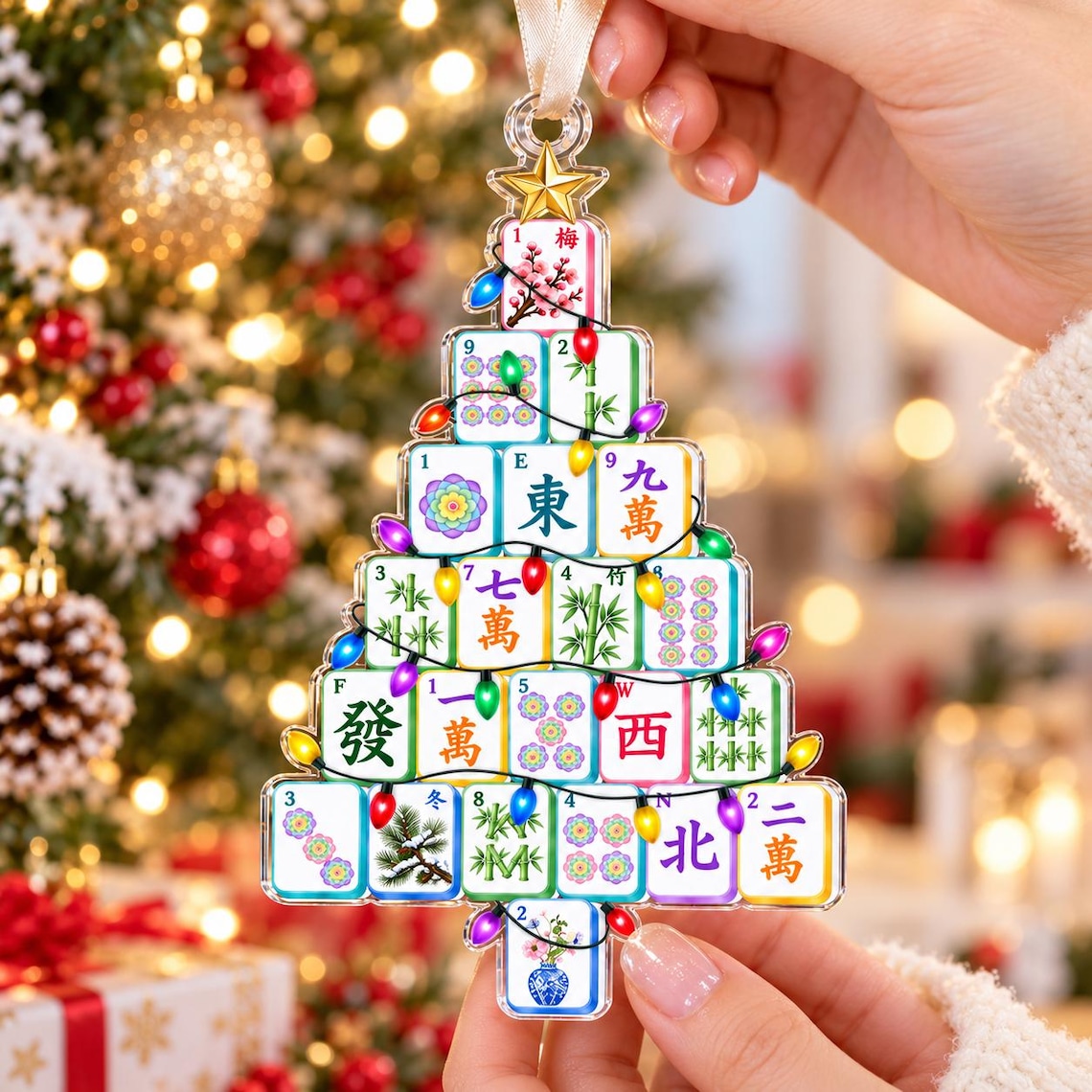 Christmas Tree Mahjong Ornament Mahjong Club Ornament Mahjong Christmas Tree Ornament