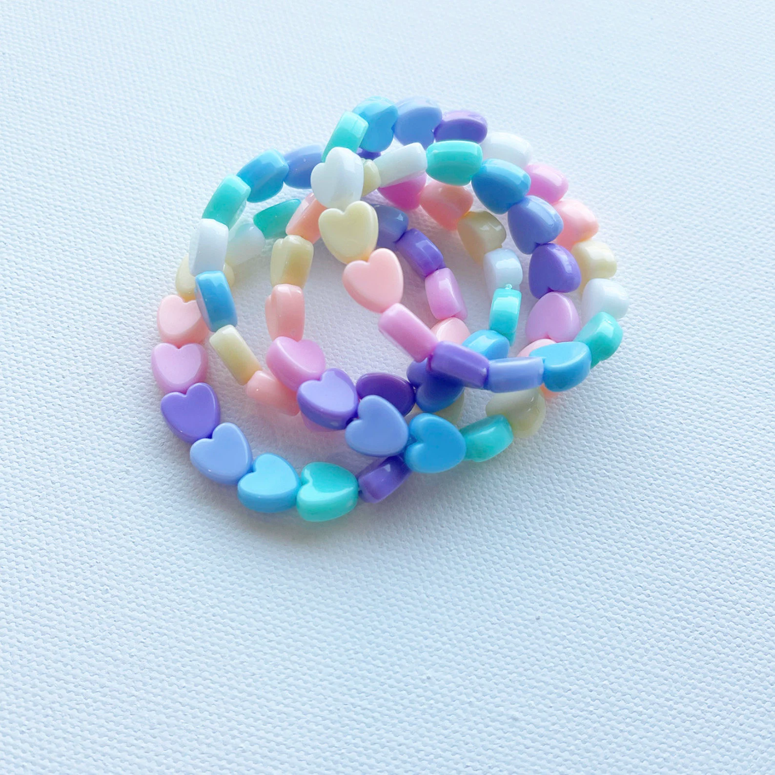 Personalized Rainbow Hearts Girls Letter Bead Bracelet Custom Name Gift for Kids Jewelry for Toddlers Bracelet Stretchy Bead Heart Bracelets