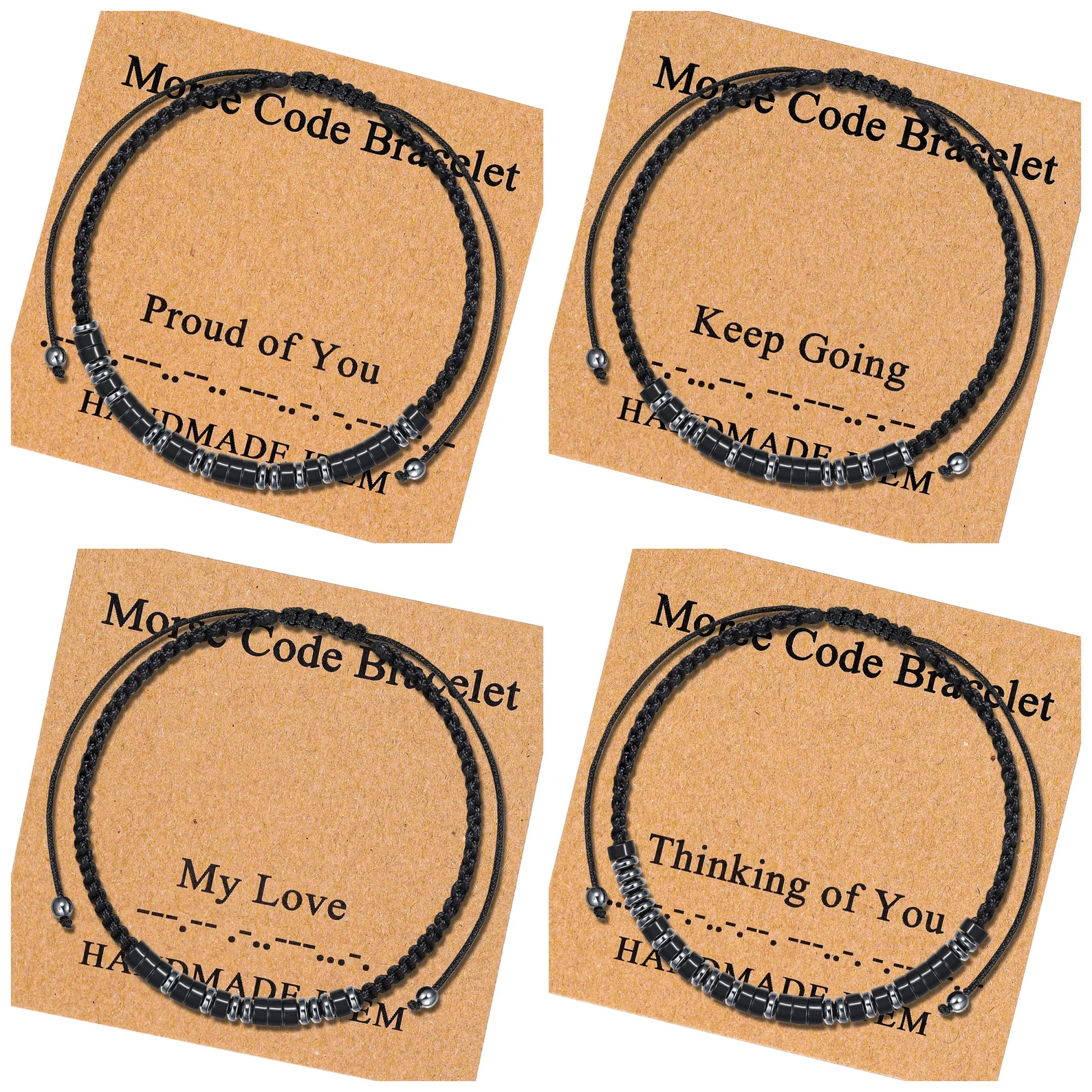 Personalized Morse Code Bracelet Jewelry for kids I Love You Anniversary Birthday Gift Custom Bracelet  Adjustable Bracelet Gift for Men Women Boys Girls