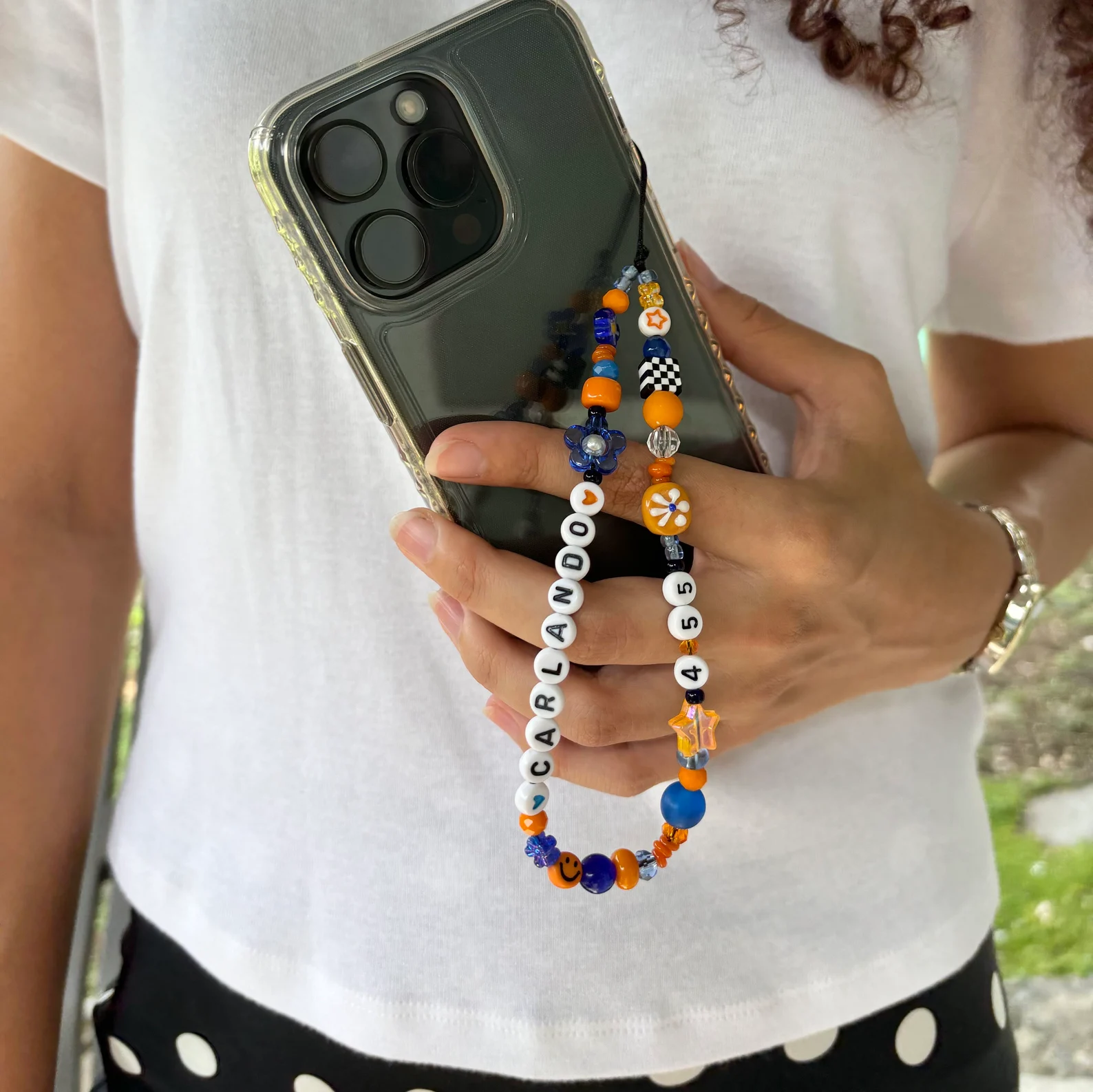 Formula 1 Fan Beaded Phone Charm, Beaded Wrist Phone Strap, Bead Phone Accessory for Racing Enthusiasts