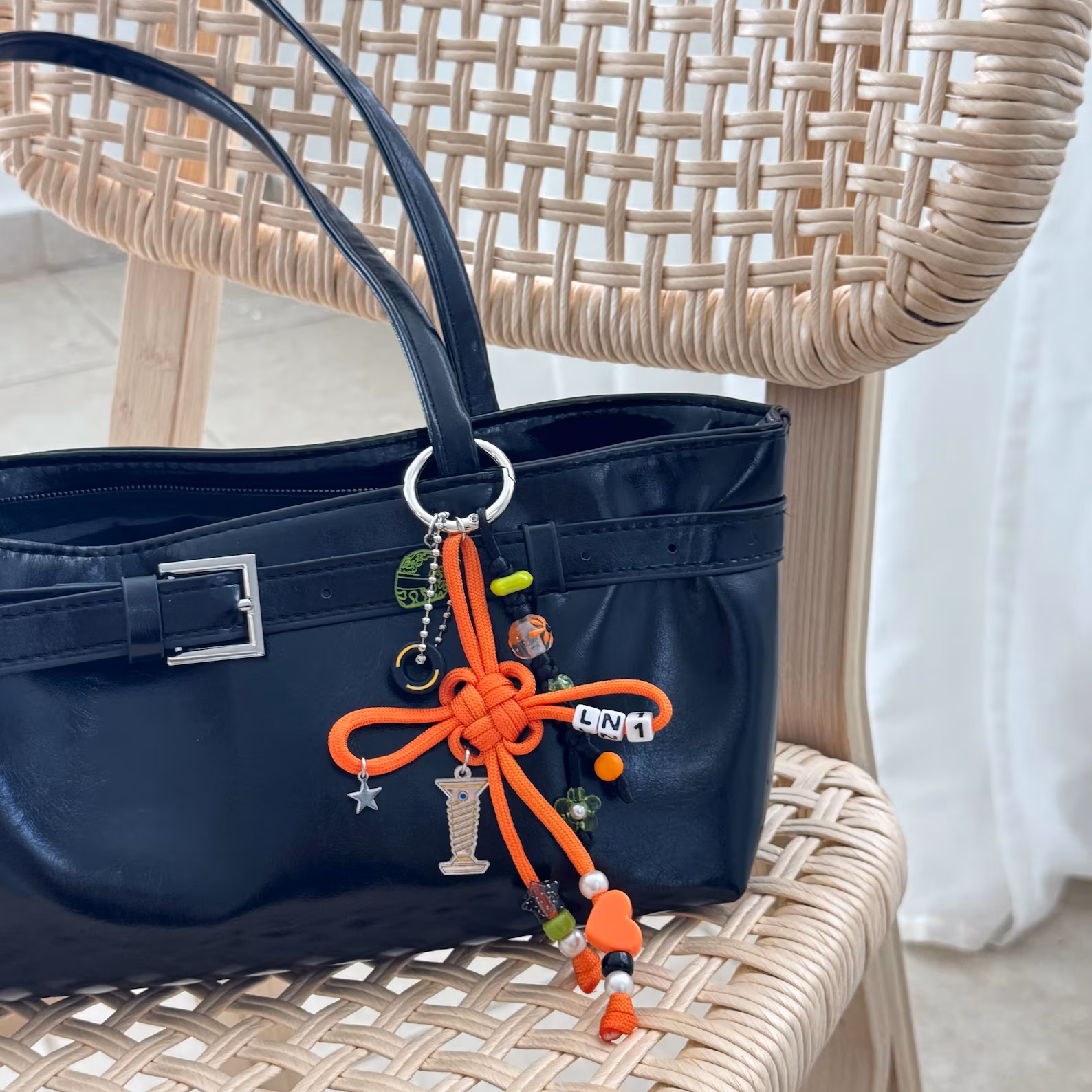 Personalized Hand‑Knotted Key Charm, Custom Name Letter Beads Chinese Knot Keychain, Cute Hand‑Woven Backpack Pendant Gift