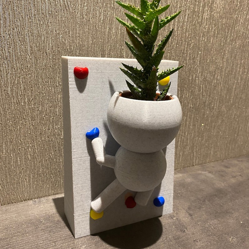 Personalized Climbing the Wa’s Rock Climber Plant Pot Whimsical Quirky Succulent Planter Climbing Planter Sculpture Gift for Climbing Lover