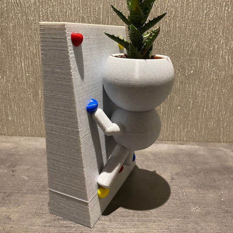 Personalized Climbing the Wa’s Rock Climber Plant Pot Whimsical Quirky Succulent Planter Climbing Planter Sculpture Gift for Climbing Lover