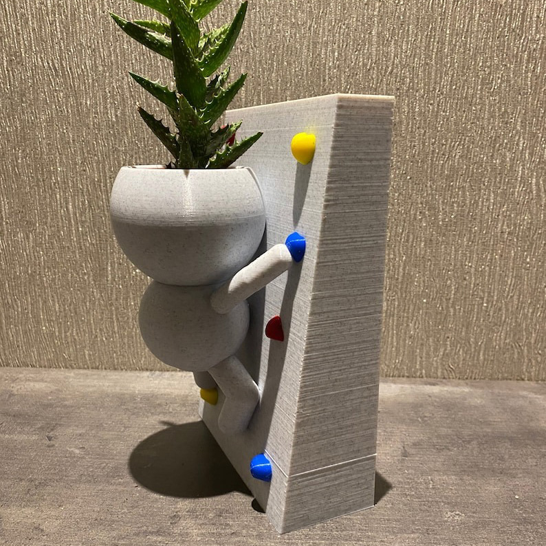 Personalized Climbing the Wa’s Rock Climber Plant Pot Whimsical Quirky Succulent Planter Climbing Planter Sculpture Gift for Climbing Lover